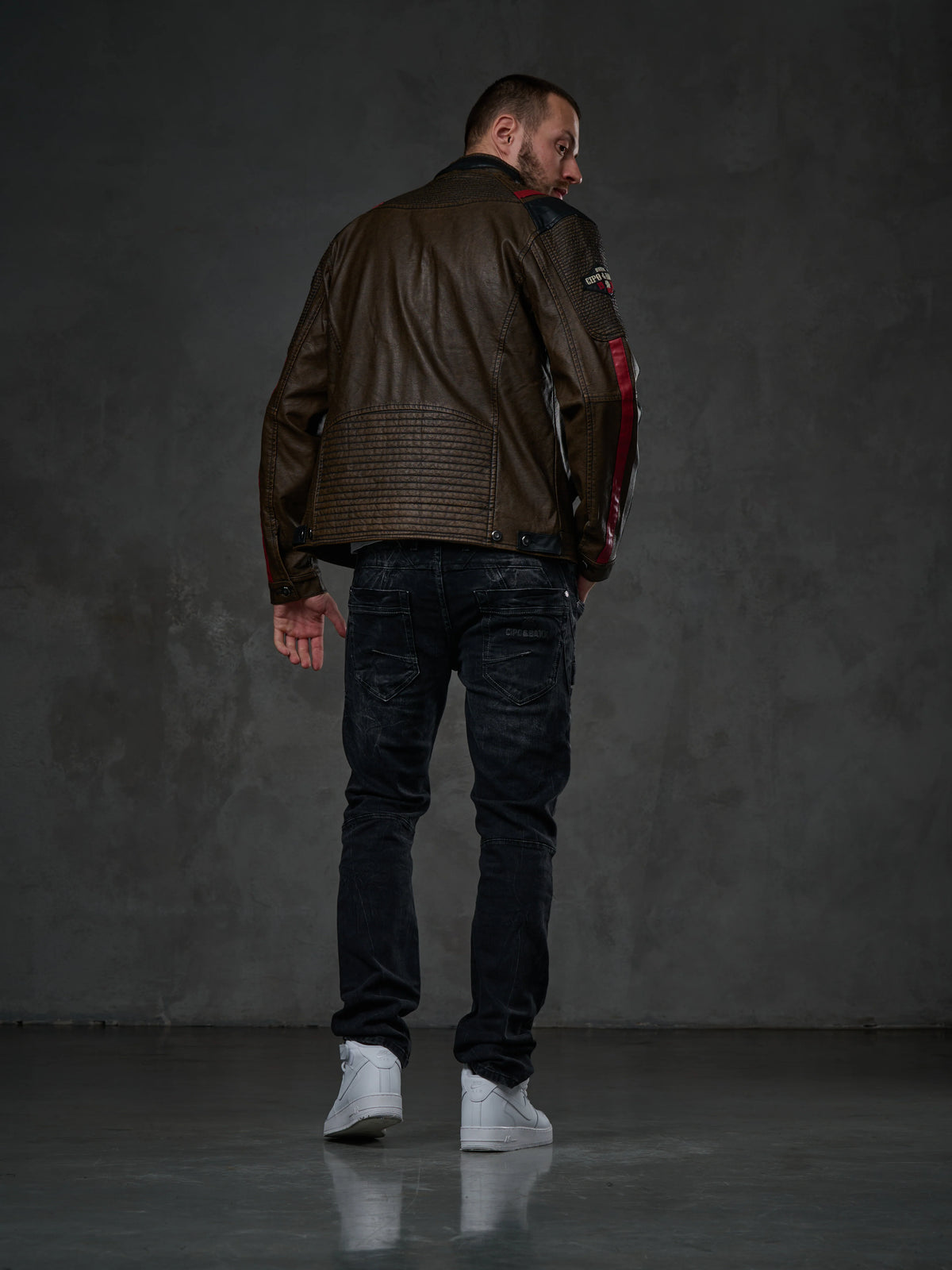 Cipo & Baxx Men's Biker Leather Jacket TROPI CJ304
