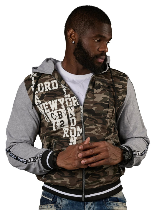 Cipo & Baxx DIPRO Herren Jacke Weste Denim Hoodie CJ215
