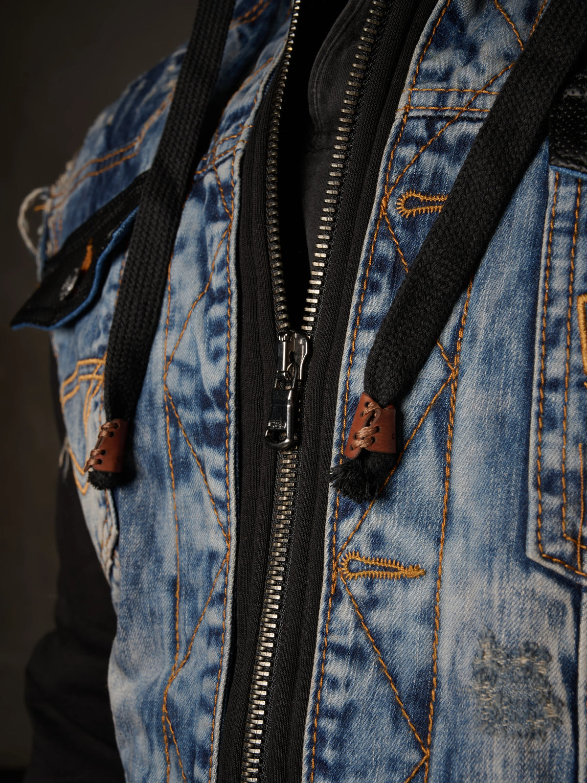 Cipo & Baxx HARTFORD Herren Jeans Jacke Weste Denim Hoodie CJ309 - Persvision