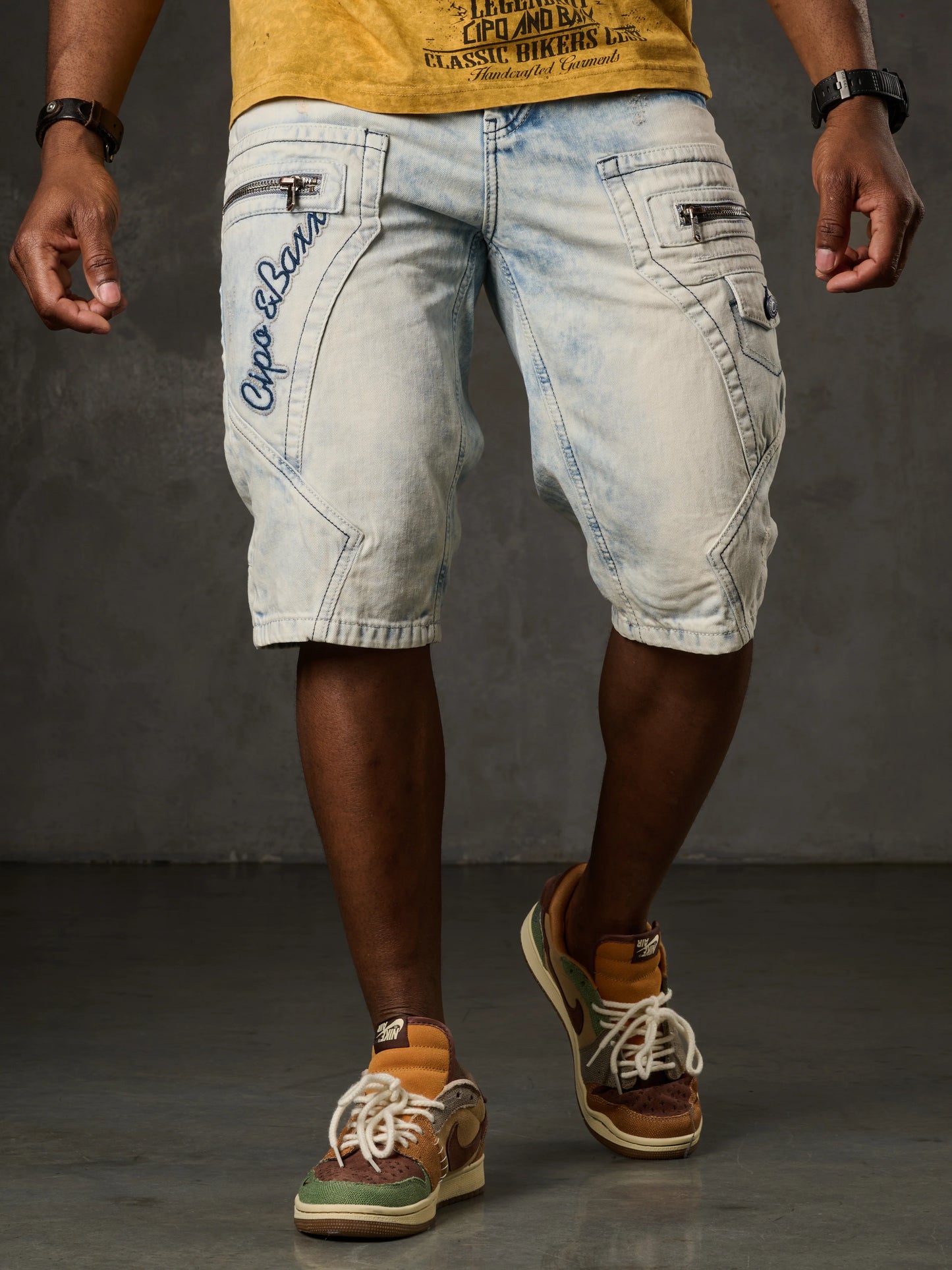 Cipo & Baxx LOUIS Herren Kurze Jeans Denim CK131