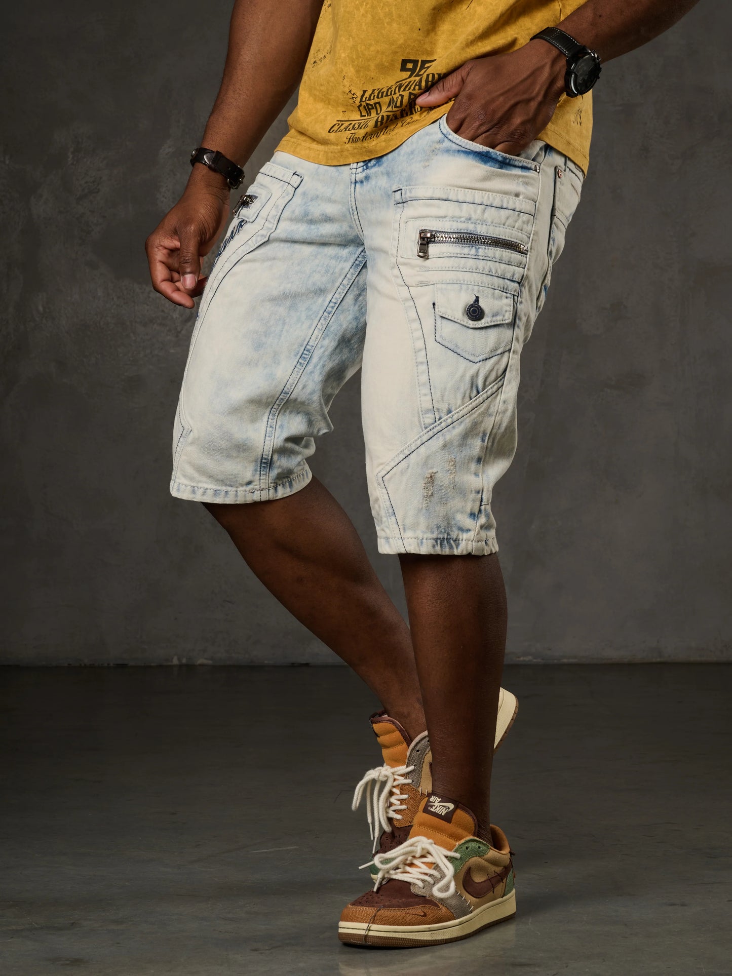 Cipo & Baxx LOUIS Herren Kurze Jeans Denim CK131