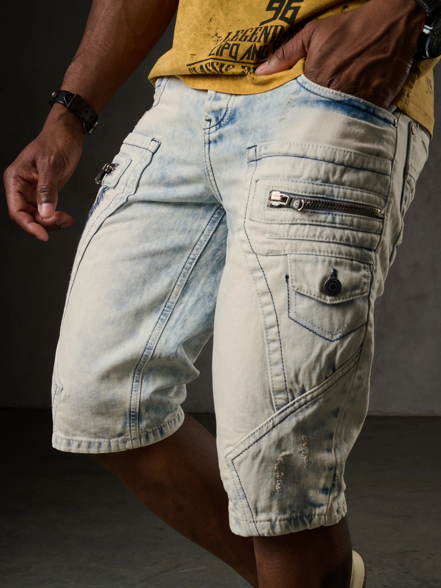 Cipo & Baxx LOUIS Herren Kurze Jeans Denim CK131