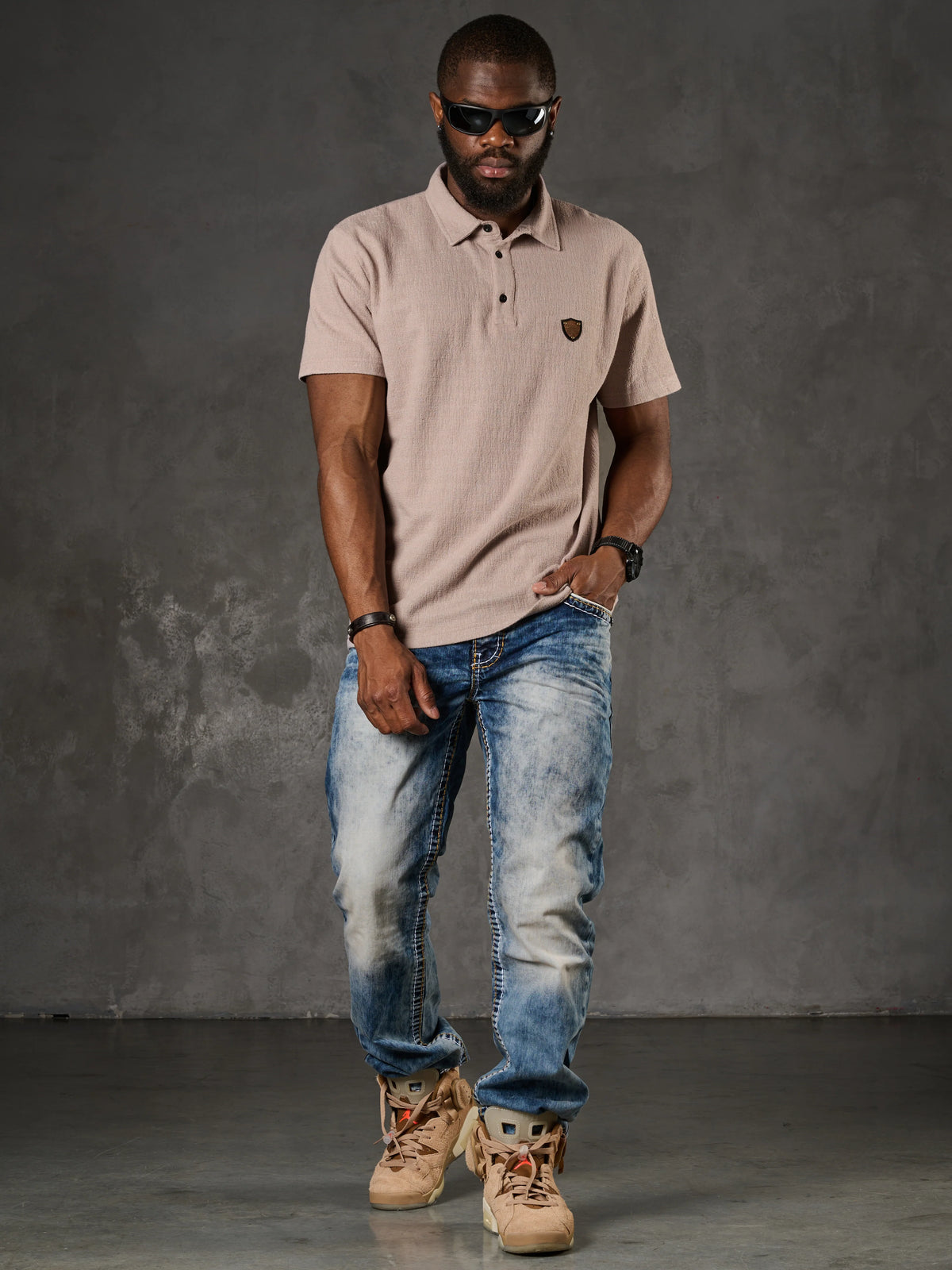 Cipo & Baxx SANSOR beige Herren Polo T-Shirt CT825