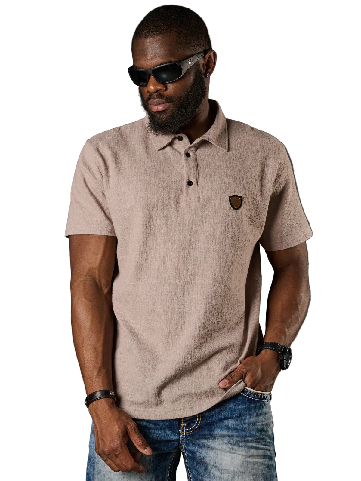 Cipo & Baxx SANSOR beige Herren Polo T-Shirt CT825