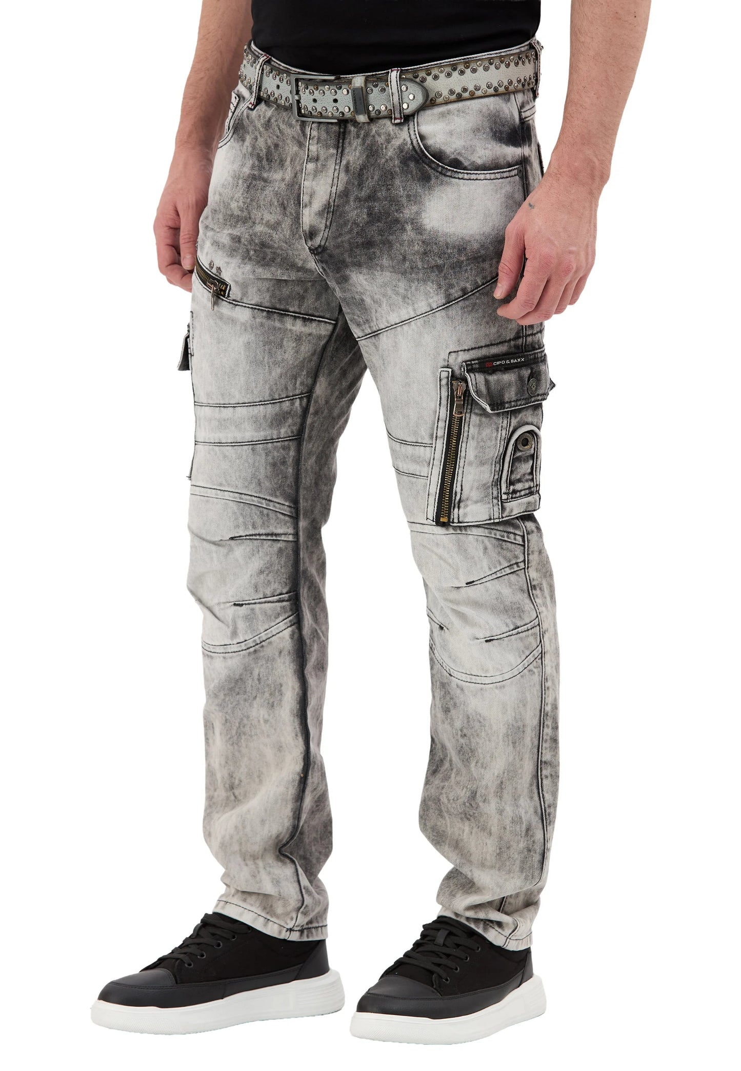 Cipo & Baxx TROY Herren cargo grau  Jeans Denim CD679
