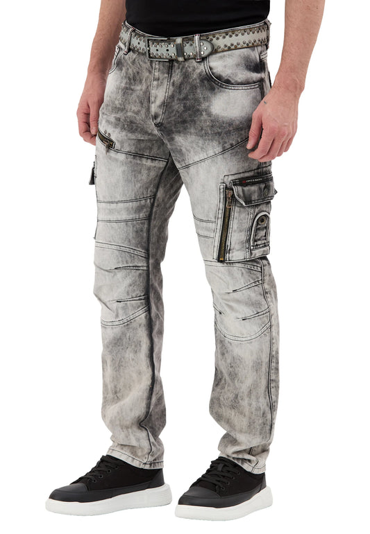 Cipo & Baxx TROY Herren cargo grau  Jeans Denim CD679