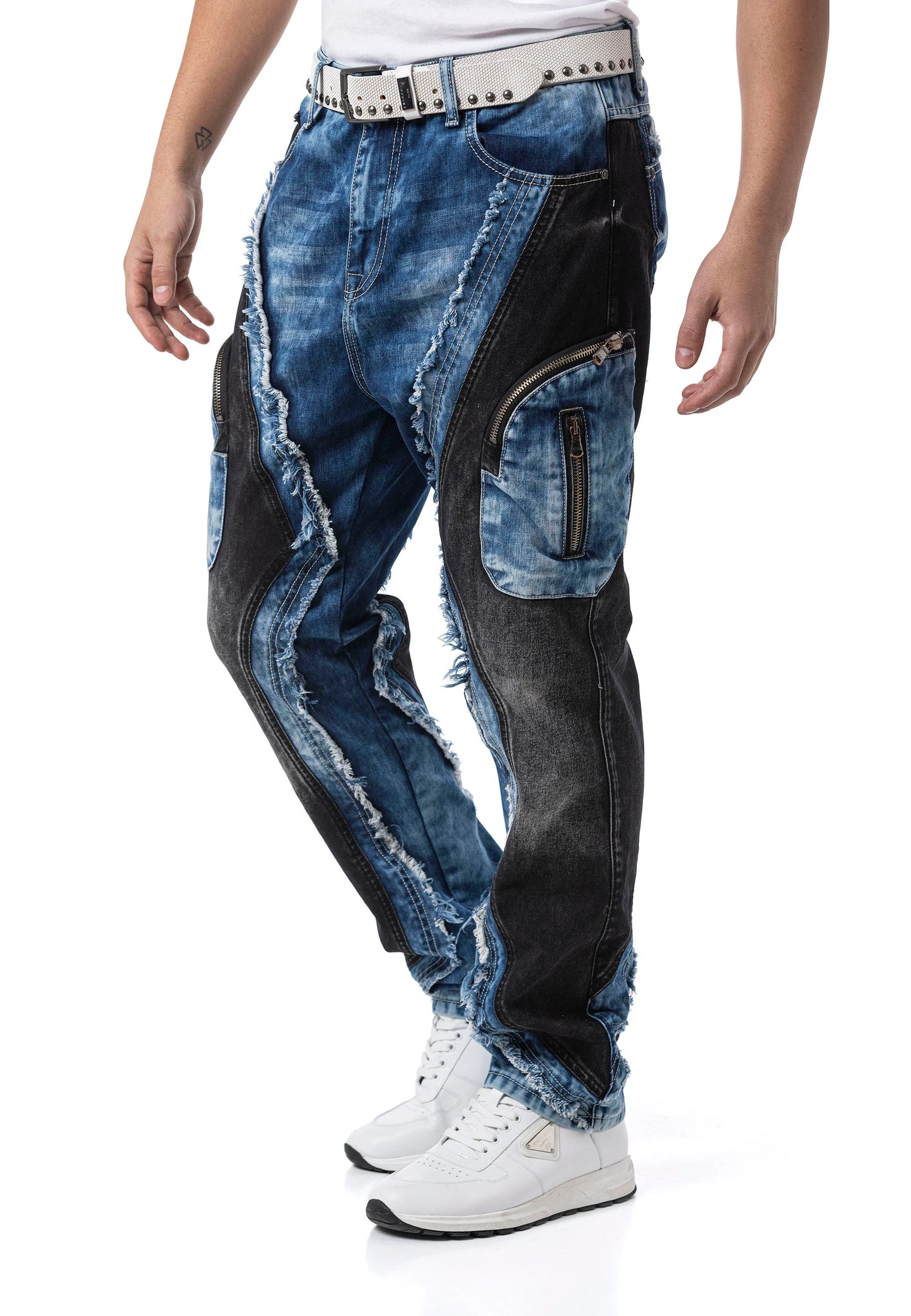 Cipo & Baxx BULLY Herren Cargo Loose‑Fit Jeans Denim CD909