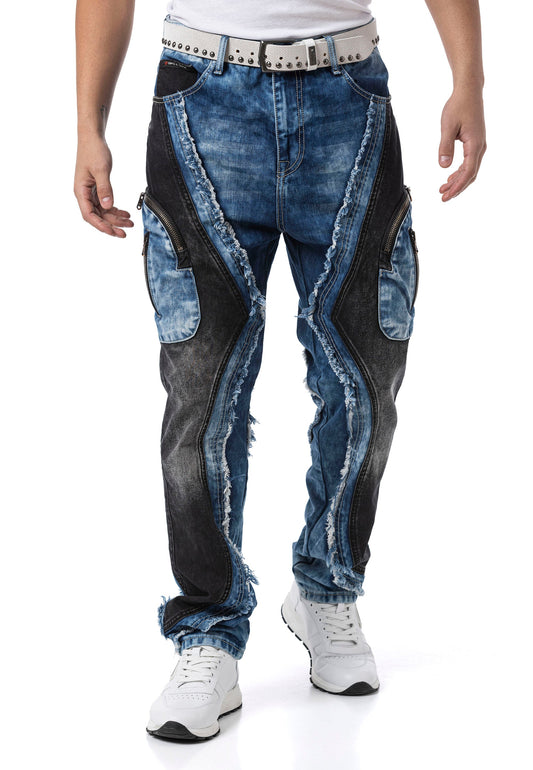 Cipo & Baxx BULLY Herren Cargo Loose‑Fit Jeans Denim CD909