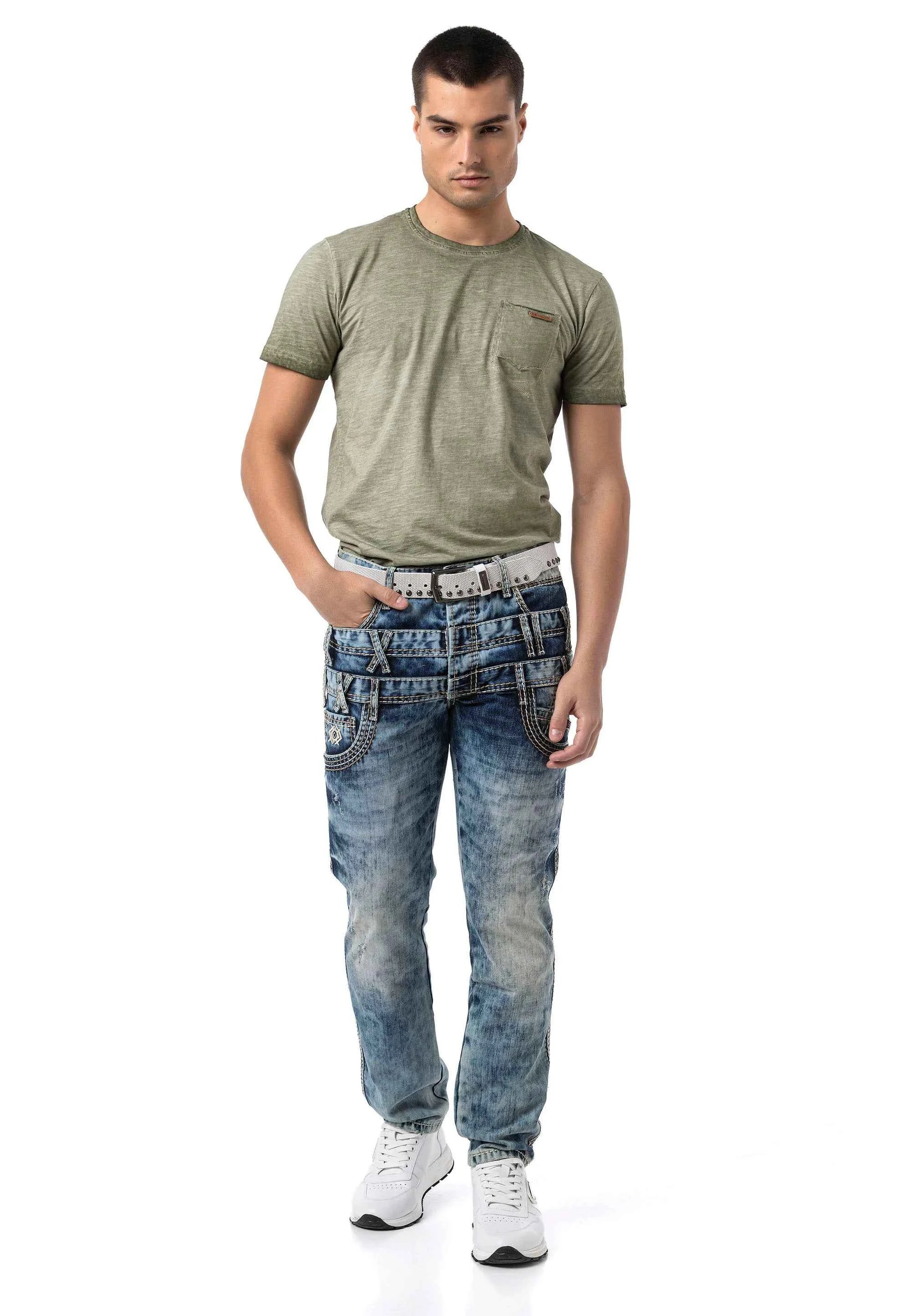 Cipo & Baxx DIA Herren Straight‑Fit Jeans Denim CD910