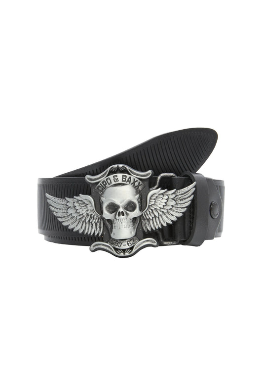 Cipo & Baxx Herren Leder Gürtel CG210 schwarz