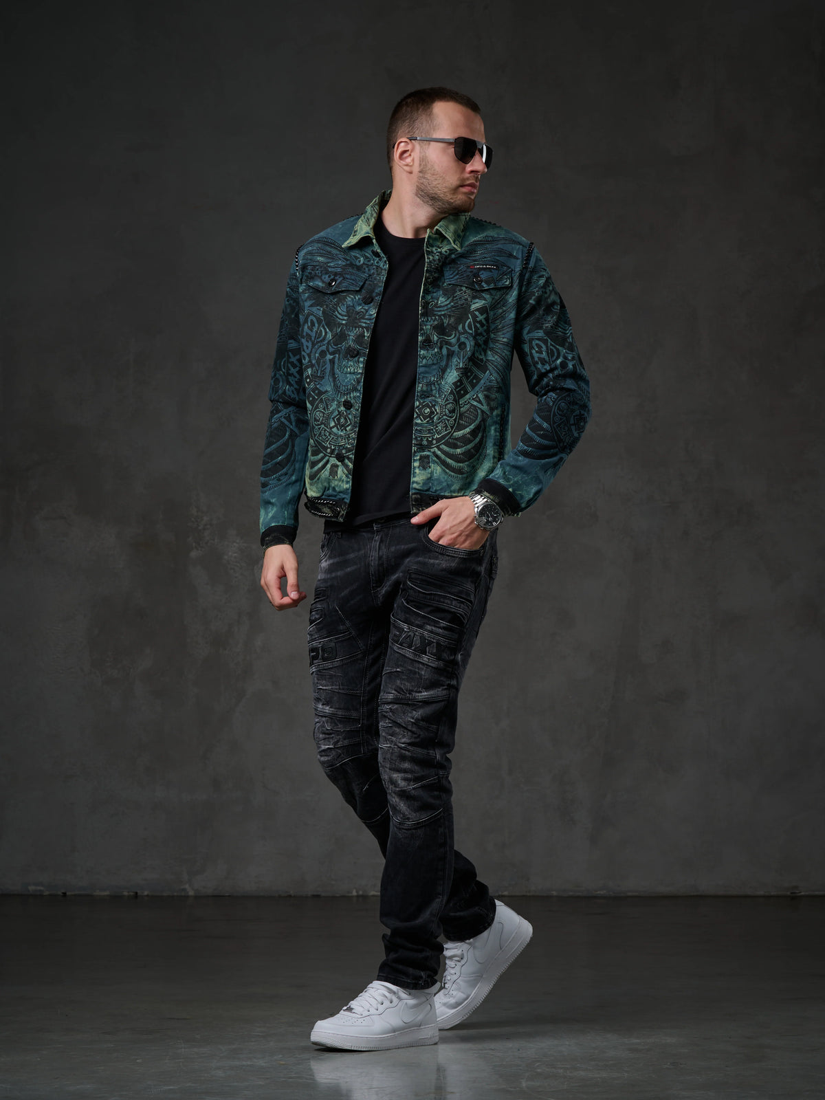 Cipo & Baxx CHRISTOPHER Herren Biker Jeans Jacke Denim CJ272 - Persvision