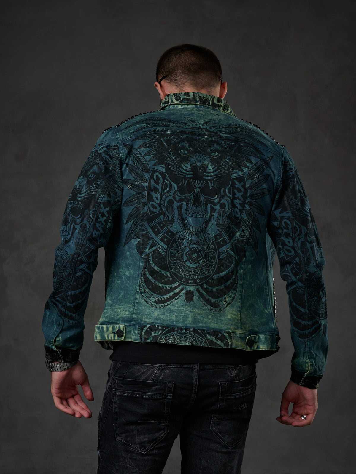Cipo & Baxx CHRISTOPHER Herren Biker Jeans Jacke Denim CJ272 - Persvision