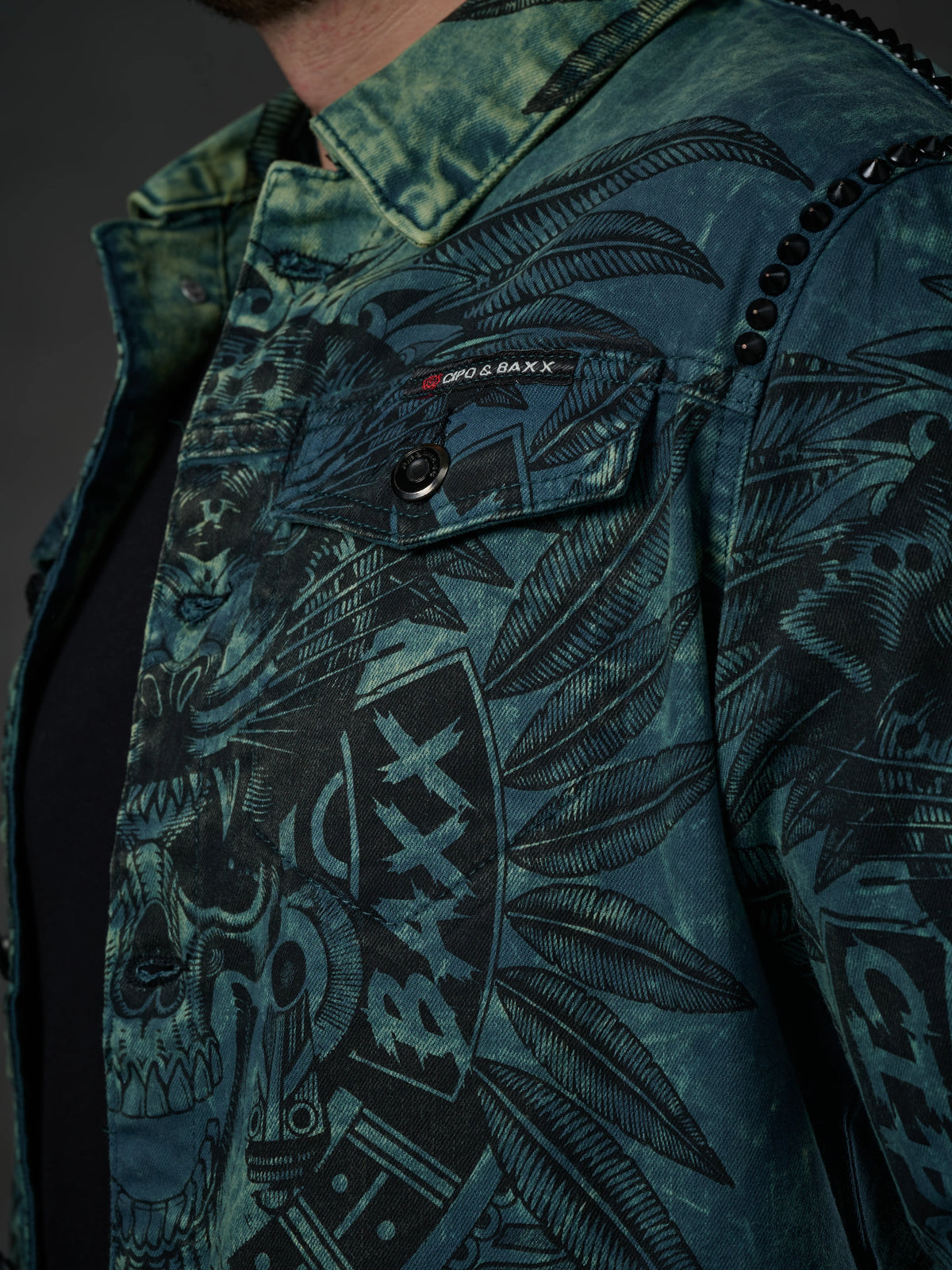 Cipo & Baxx CHRISTOPHER Herren Biker Jeans Jacke Denim CJ272 - Persvision