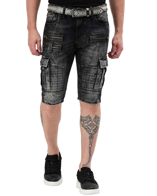 Cipo & Baxx MILOS Herren Kurze Jeans Denim black CK295
