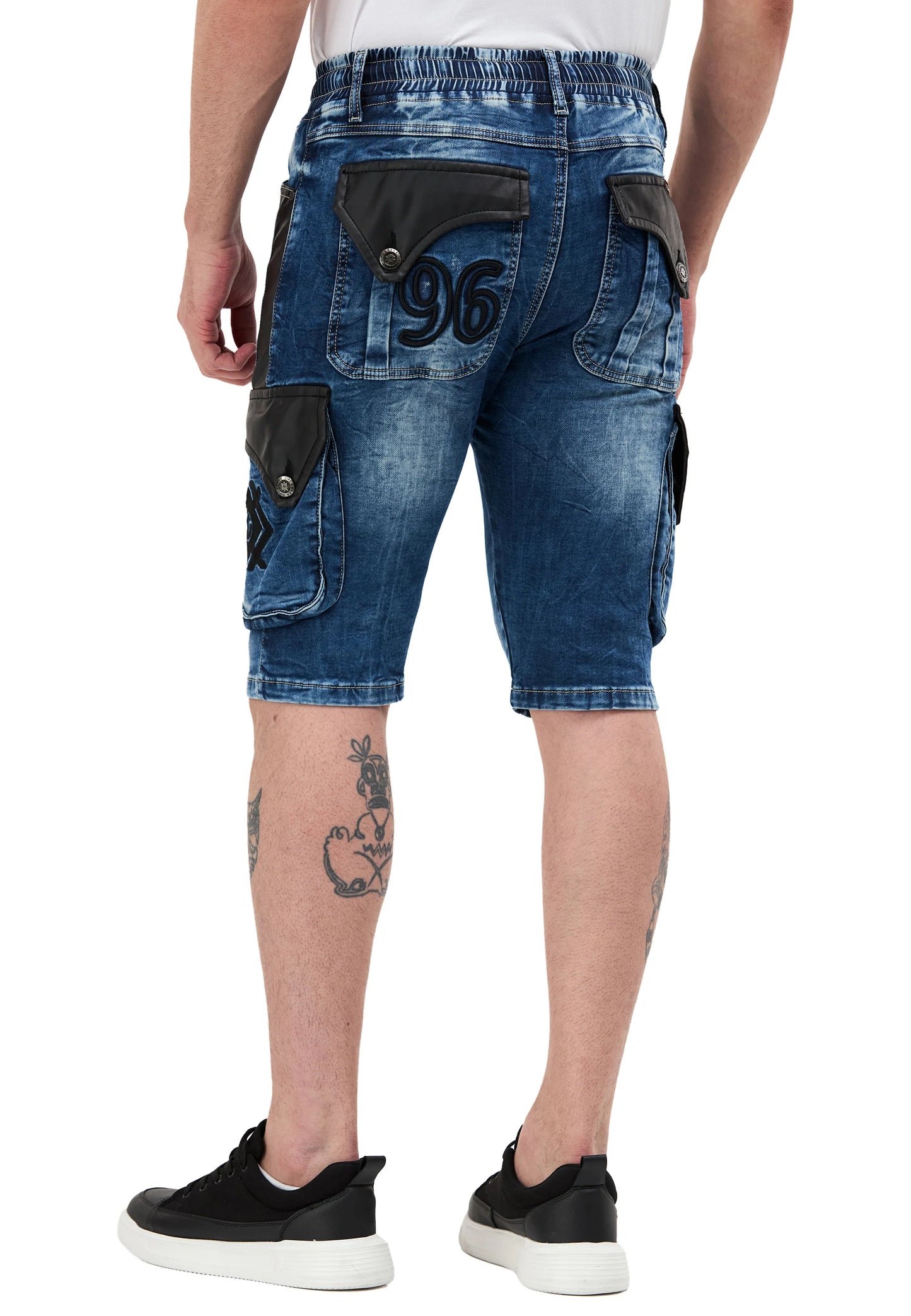 Cipo & Baxx ESA Herren Kurze Jeans Denim Blau CK311