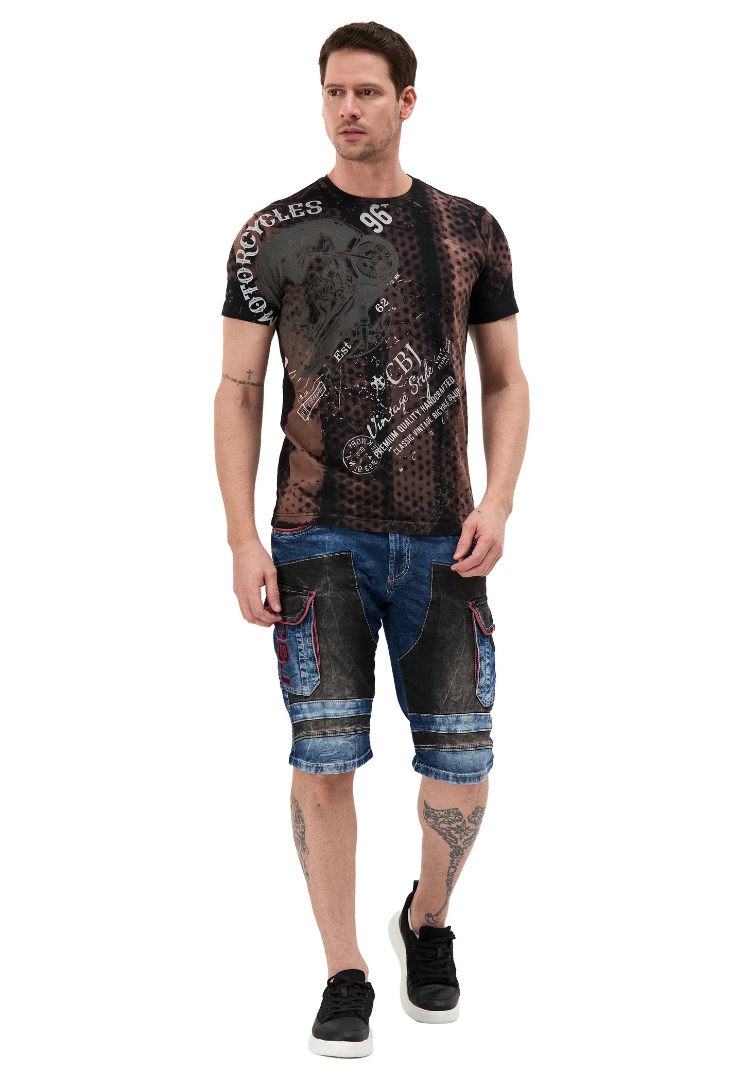 Cipo & Baxx JULL Herren Kurze Jeans Denim Blau CK312