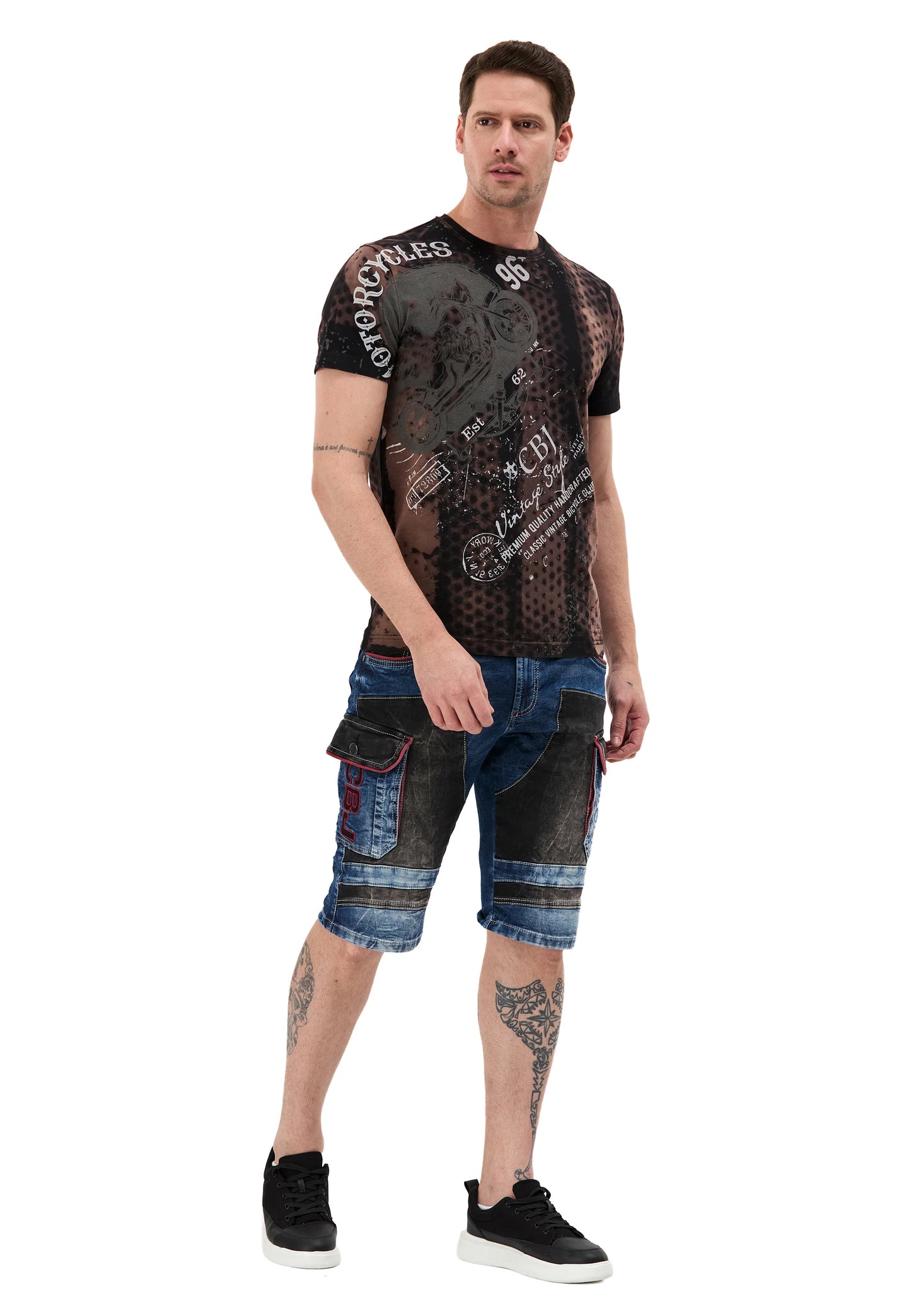 Cipo & Baxx JULL Herren Kurze Jeans Denim Blau CK312