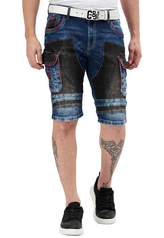 Cipo & Baxx JULL Herren Kurze Jeans Denim Blau CK312