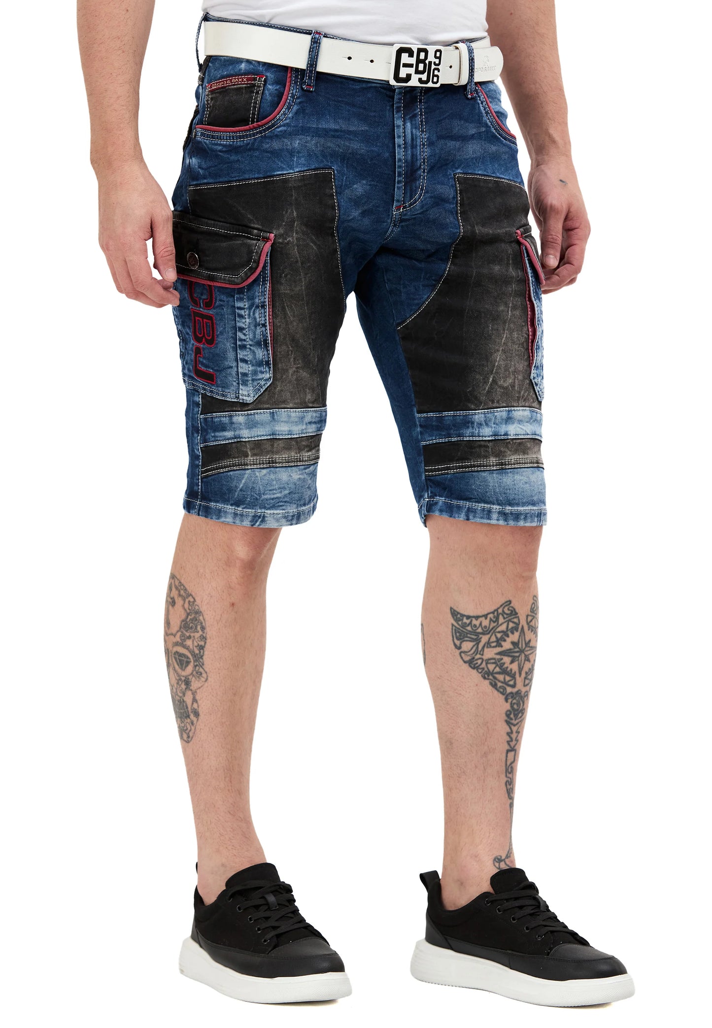 Cipo & Baxx JULL Herren Kurze Jeans Denim Blau CK312