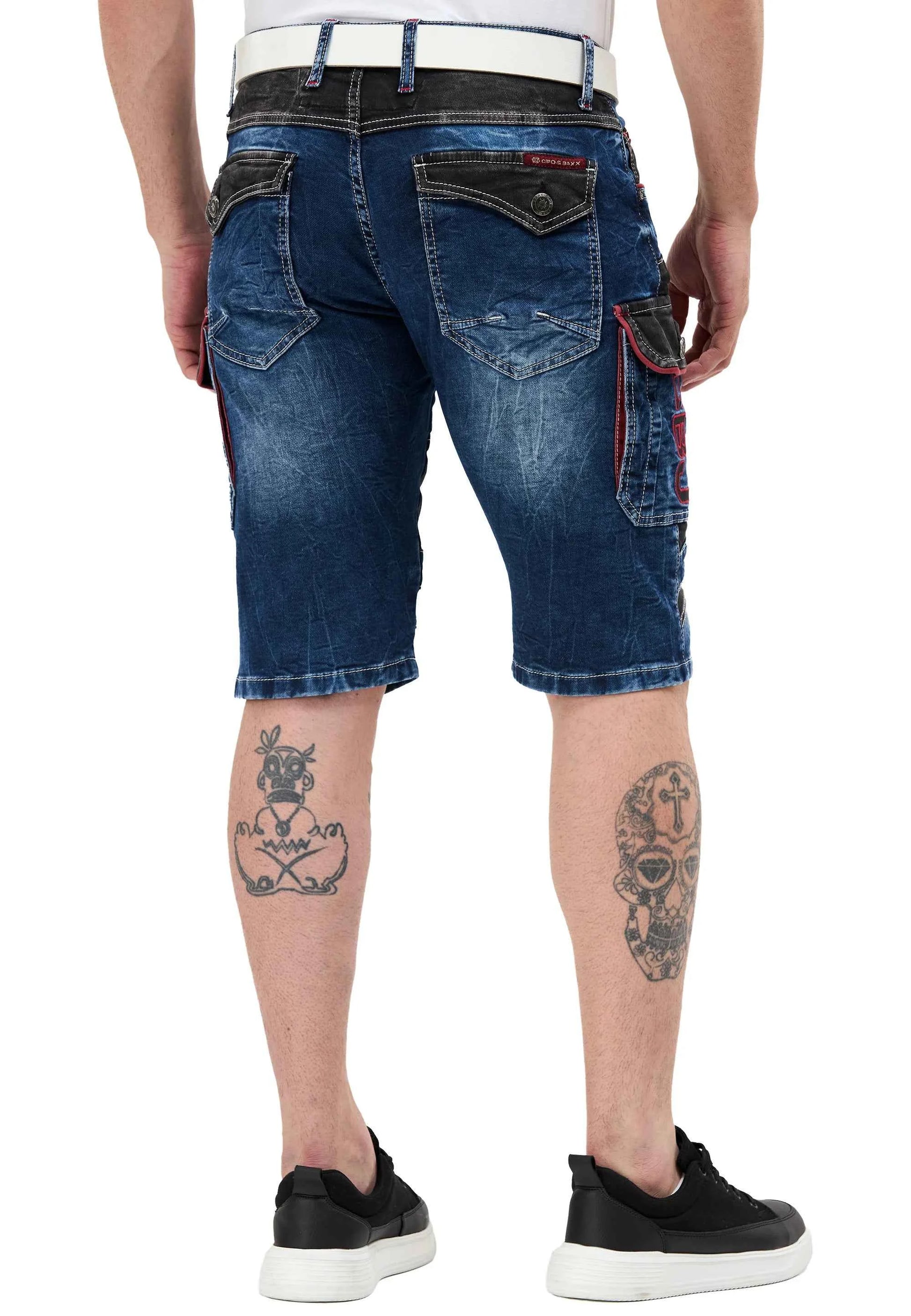 Cipo & Baxx JULL Herren Kurze Jeans Denim Blau CK312