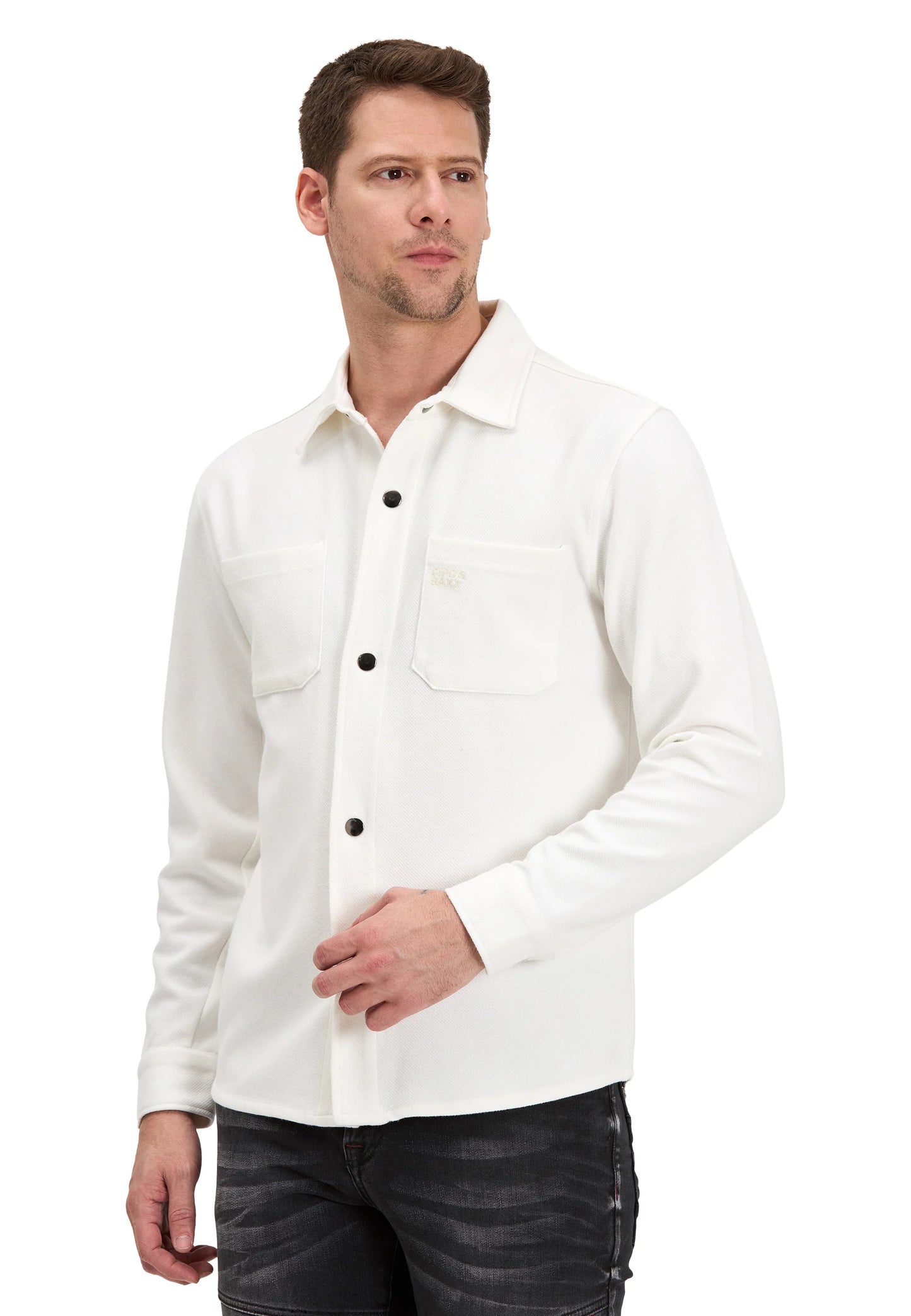 Cipo & Baxx VOLKAN Herren Sweatshirt Hemd weiss CL606