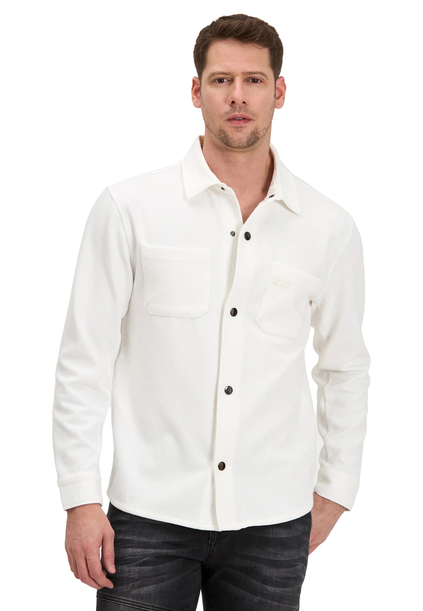 Cipo & Baxx VOLKAN Herren Sweatshirt Hemd weiss CL606