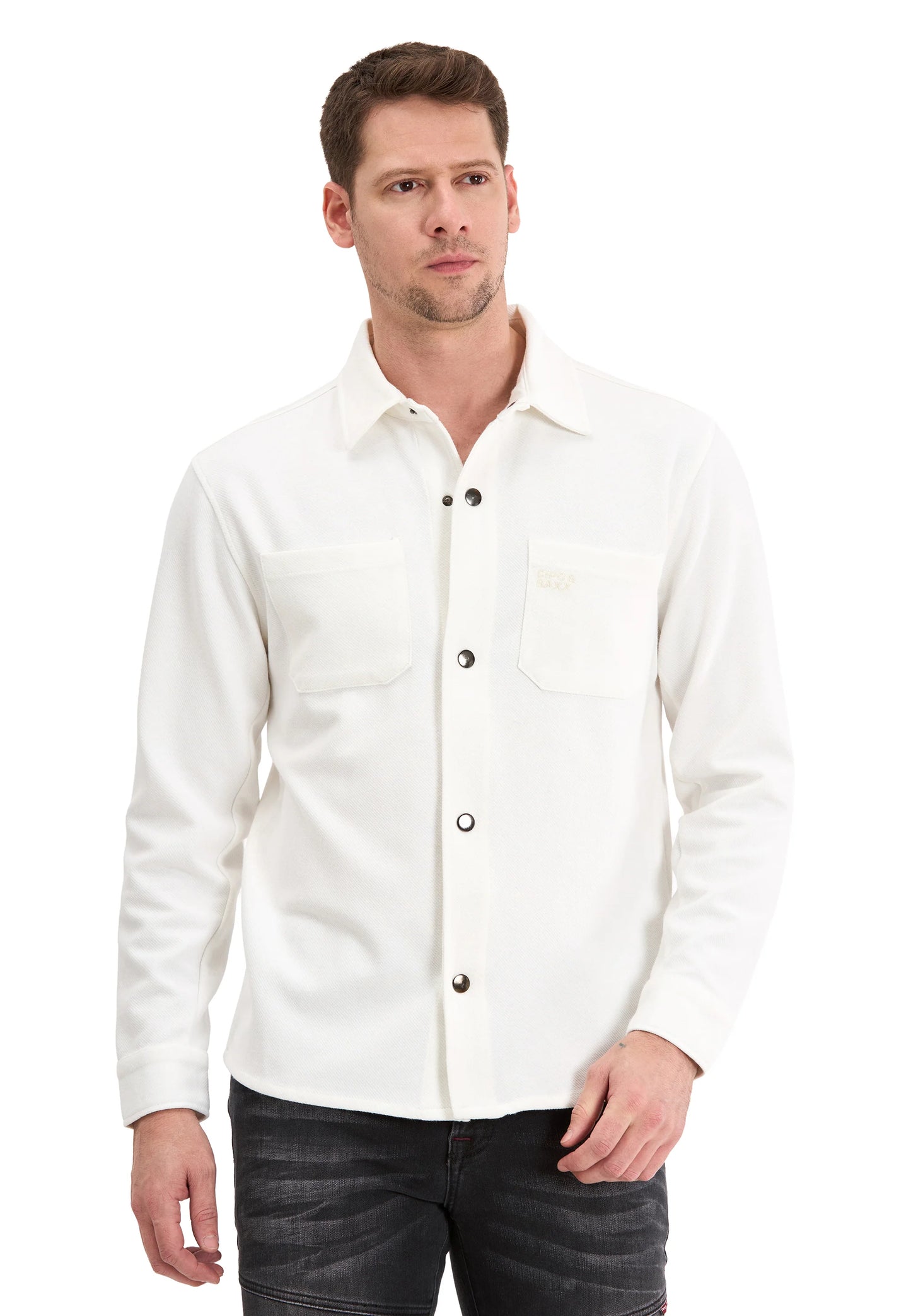 Cipo & Baxx VOLKAN Herren Sweatshirt Hemd weiss CL606