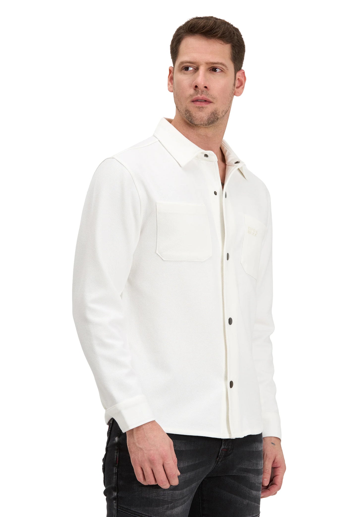 Cipo & Baxx VOLKAN Herren Sweatshirt Hemd weiss CL606