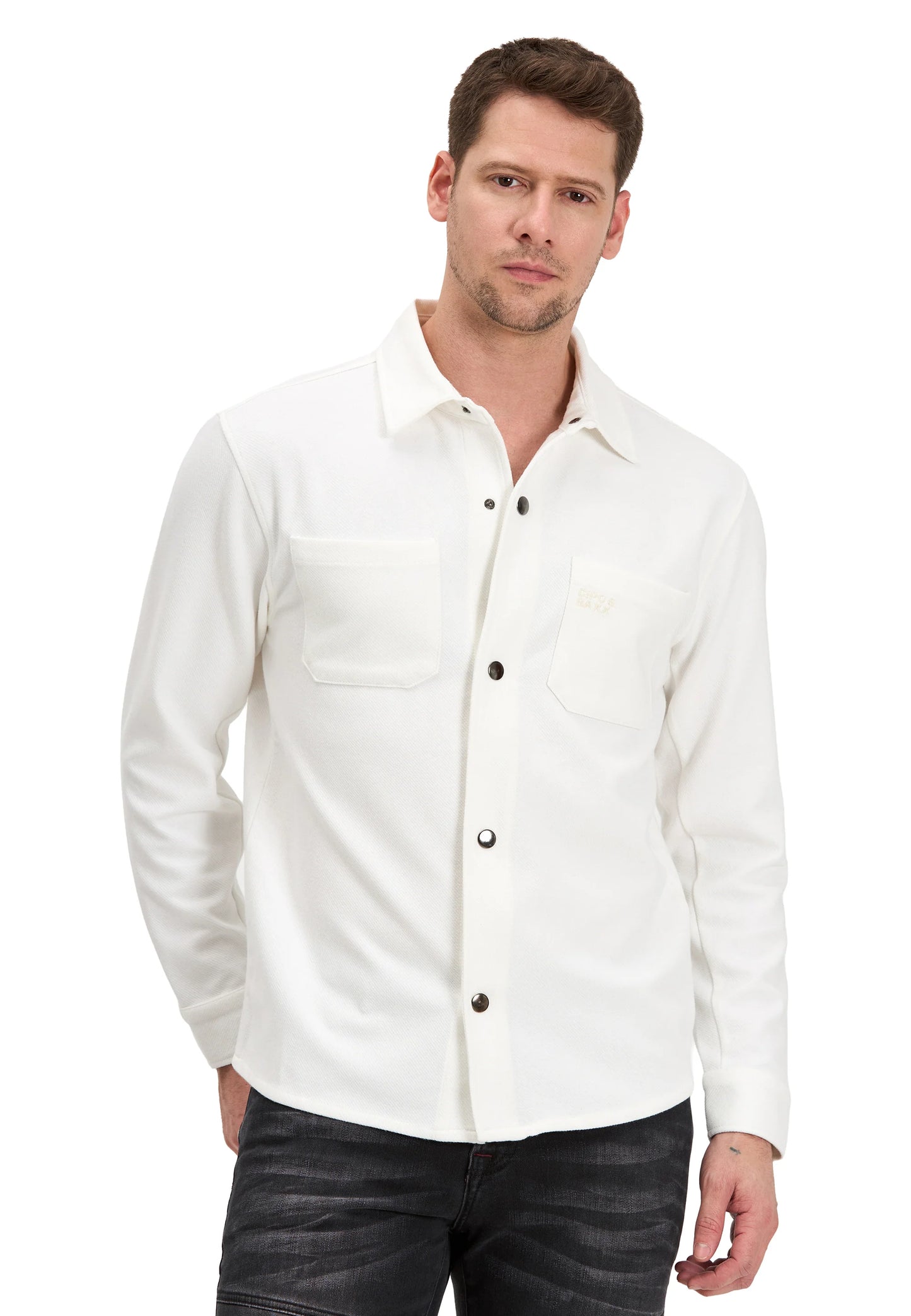 Cipo & Baxx VOLKAN Herren Sweatshirt Hemd weiss CL606