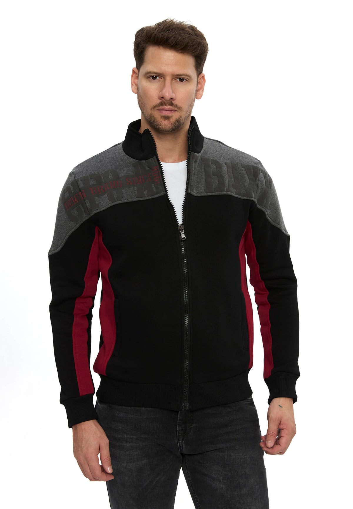 Cipo & Baxx Herren Sweatjacke NEIL CL613 mit Stehkragen