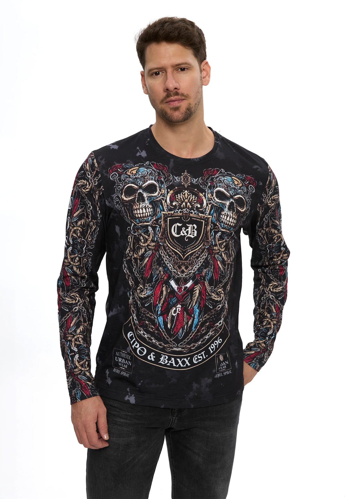 Cipo & Baxx Herren Langarmshirt FAUSTINO CL616