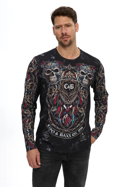 Cipo & Baxx Herren Langarmshirt FAUSTINO CL616