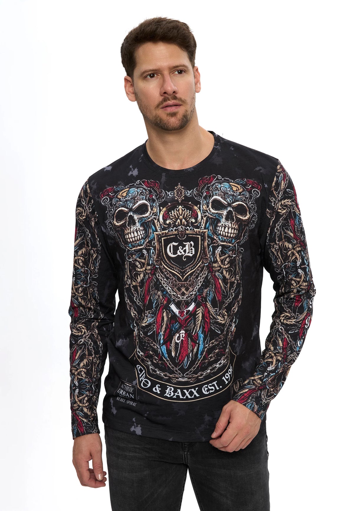 Cipo & Baxx Herren Langarmshirt FAUSTINO CL616