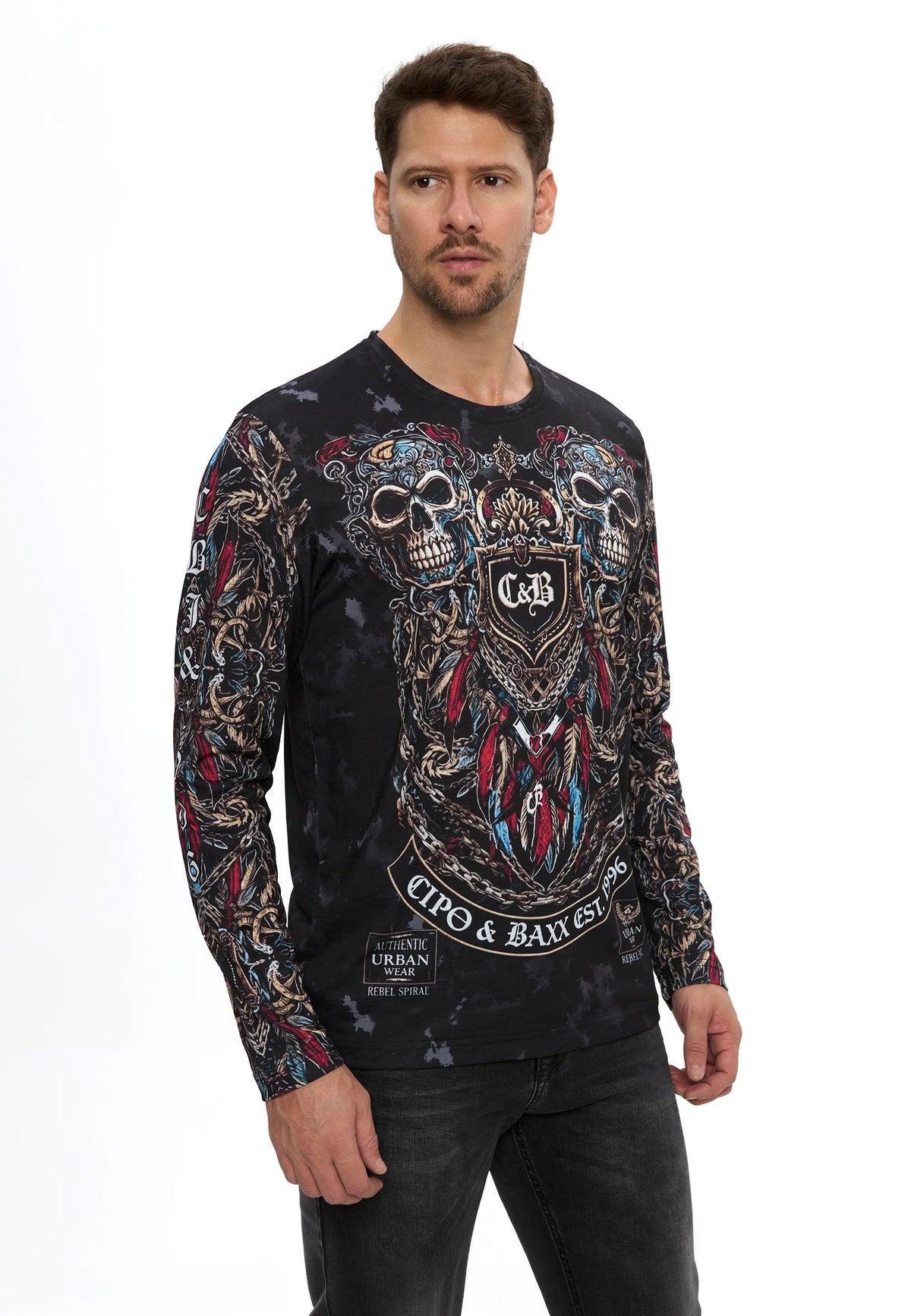 Cipo & Baxx Herren Langarmshirt FAUSTINO CL616