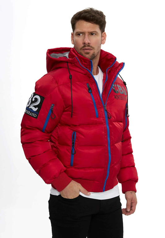 Cipo & Baxx JERRY Herren Bomberjacke Kapuze rot CM233