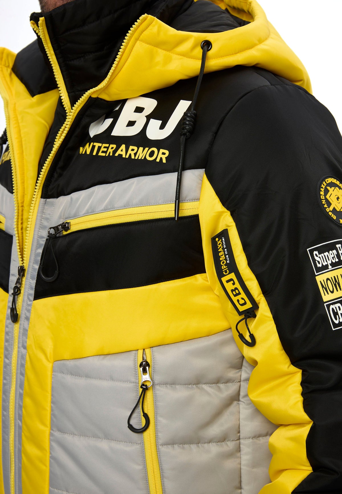 Cipo & Baxx AVIVUS Herren Bomberjacke Kapuze gelb CM234