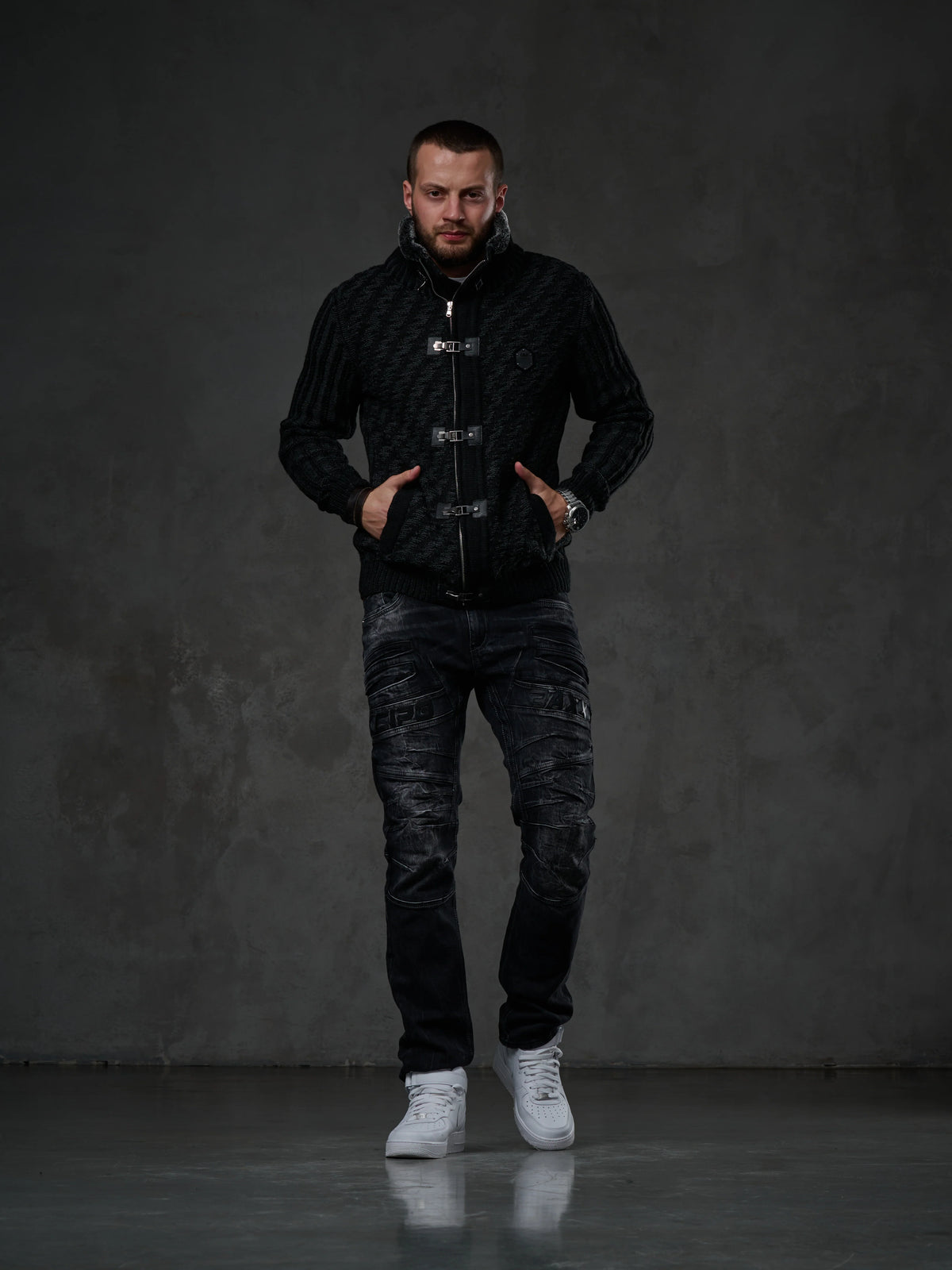 Cipo & Baxx NEPTUN Herren Strickpullover CP213