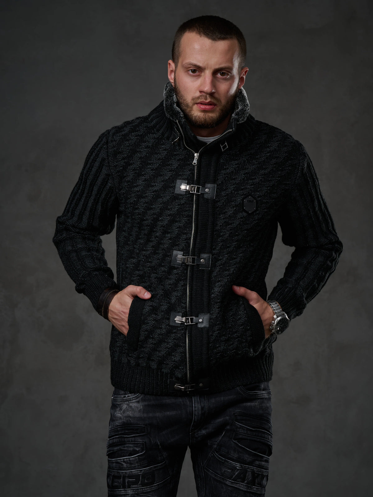 Cipo & Baxx NEPTUN Herren Strickpullover CP213