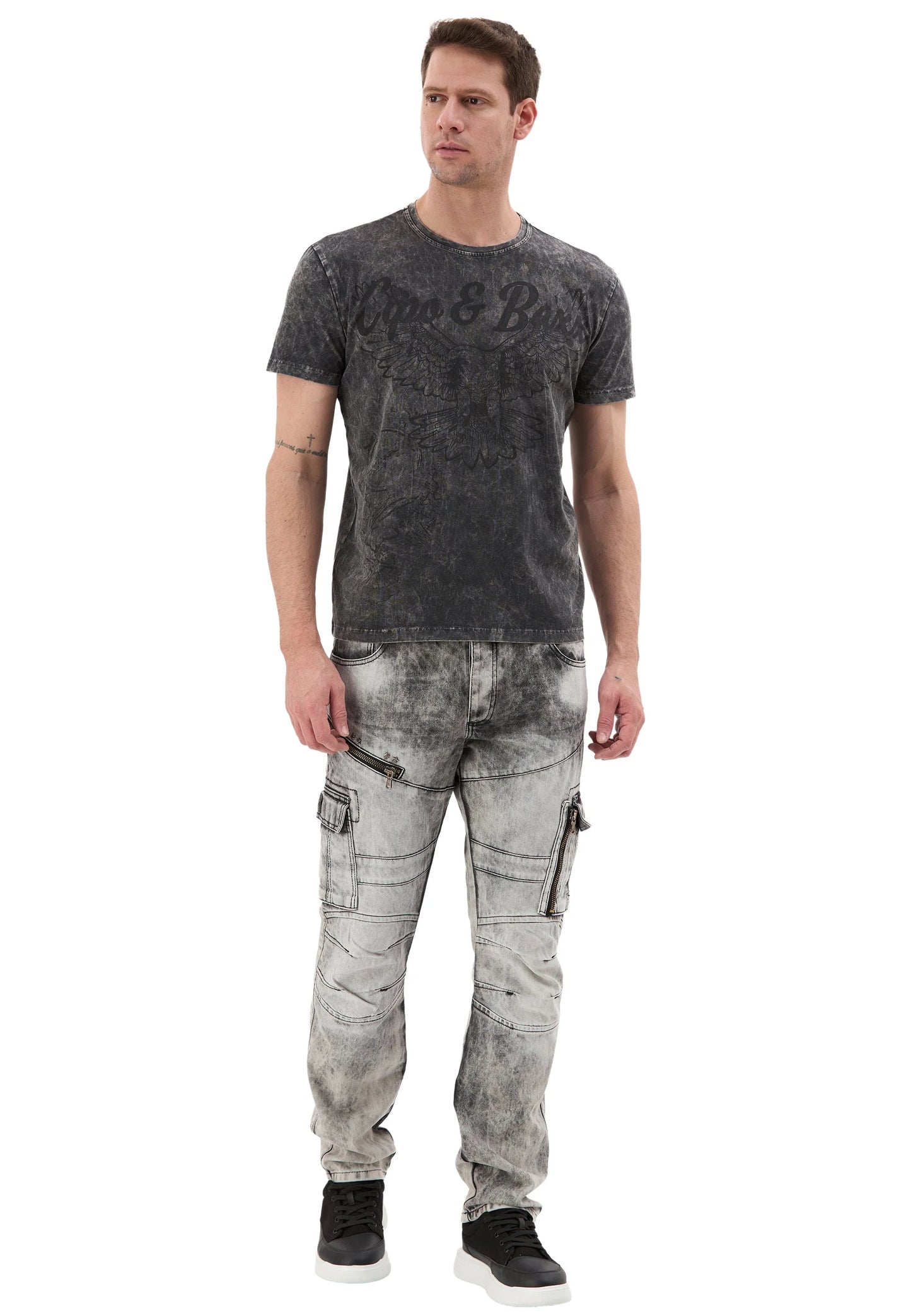 Cipo & Baxx BRAND Herren T-Shirt black CT833