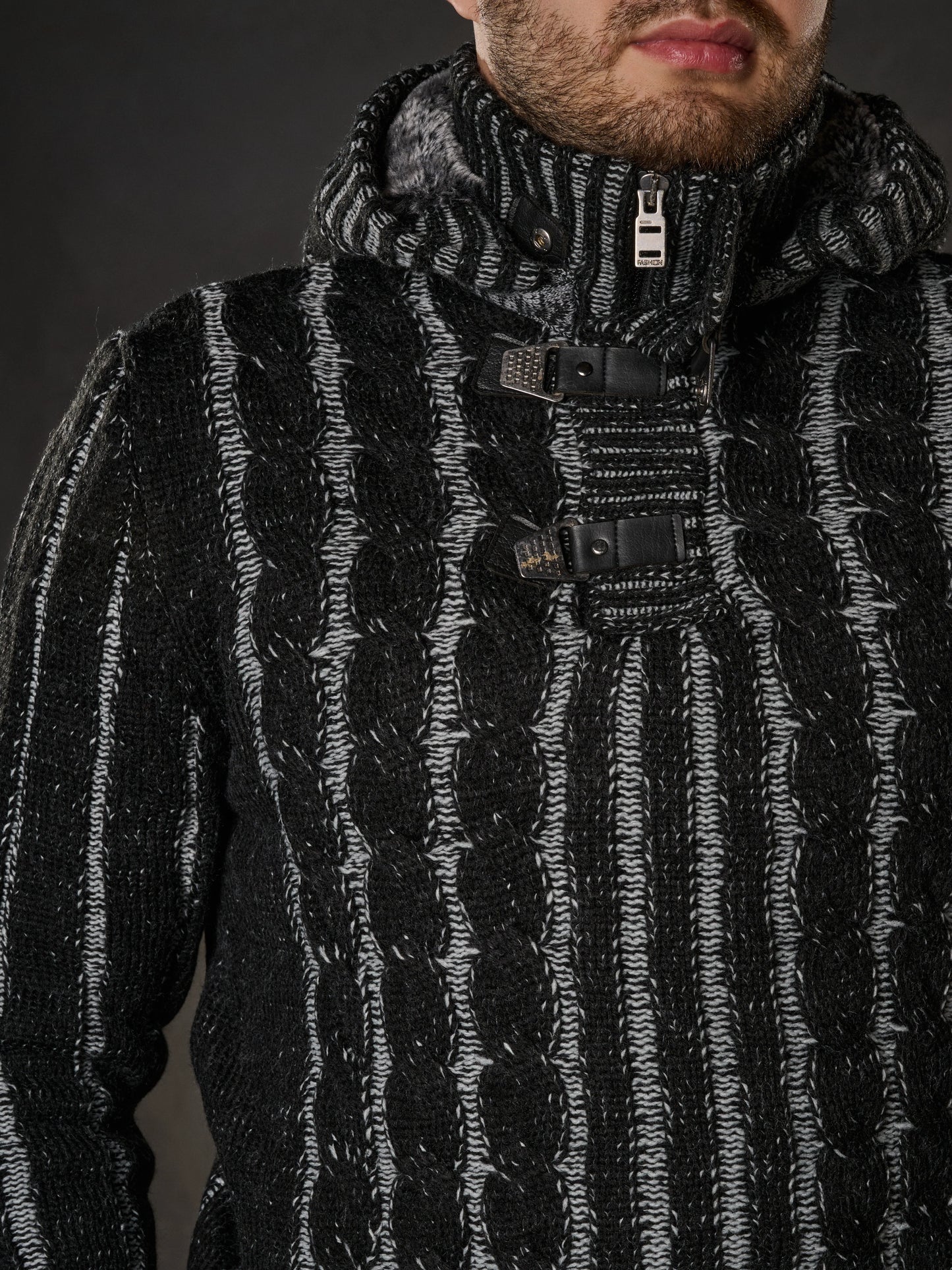 Cipo & Baxx SIRUS Herren Strickpullover Black CP214