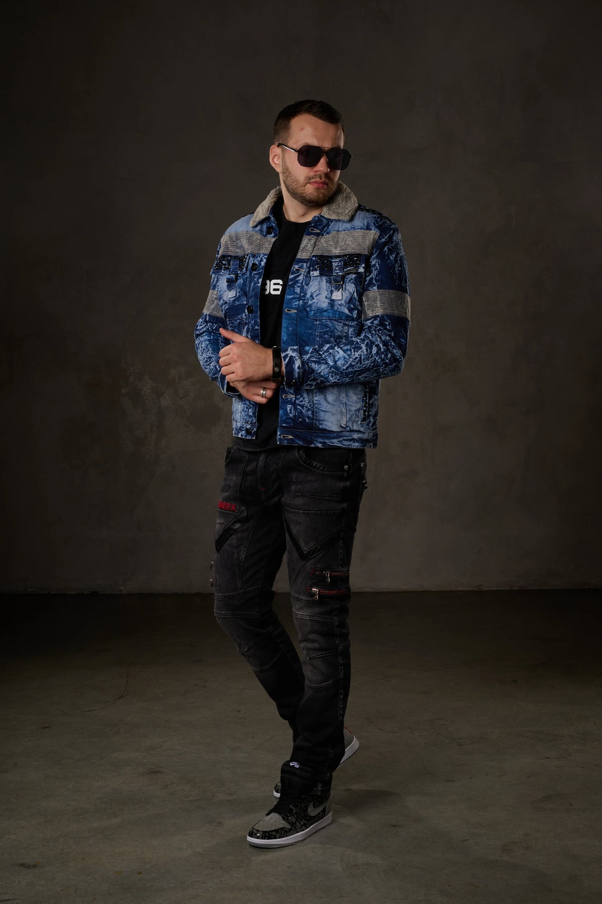 Cipo & Baxx Men's Denim Jacket EVERETT CJ245 blue