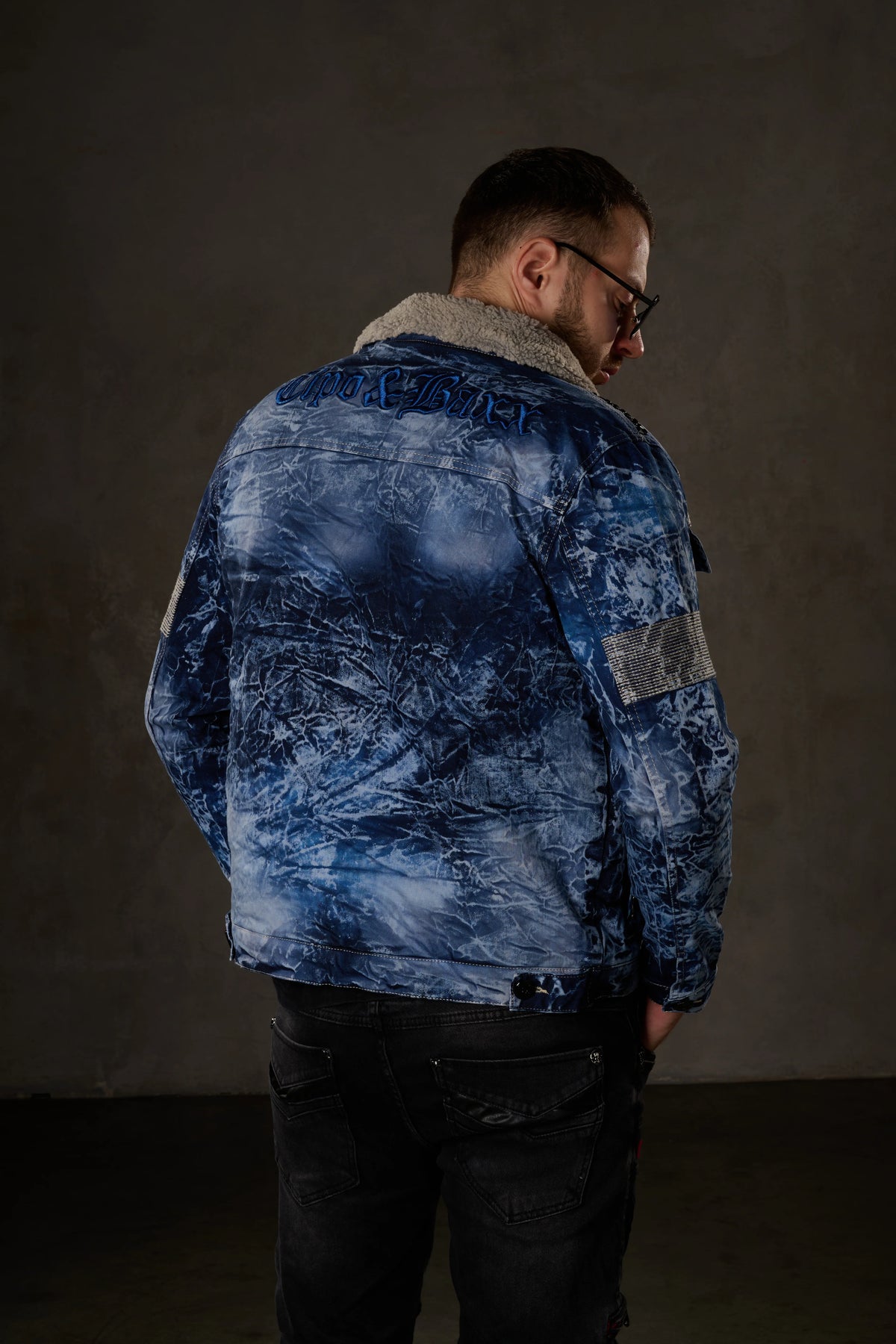 Cipo & Baxx Men's Denim Jacket EVERETT CJ245 blue