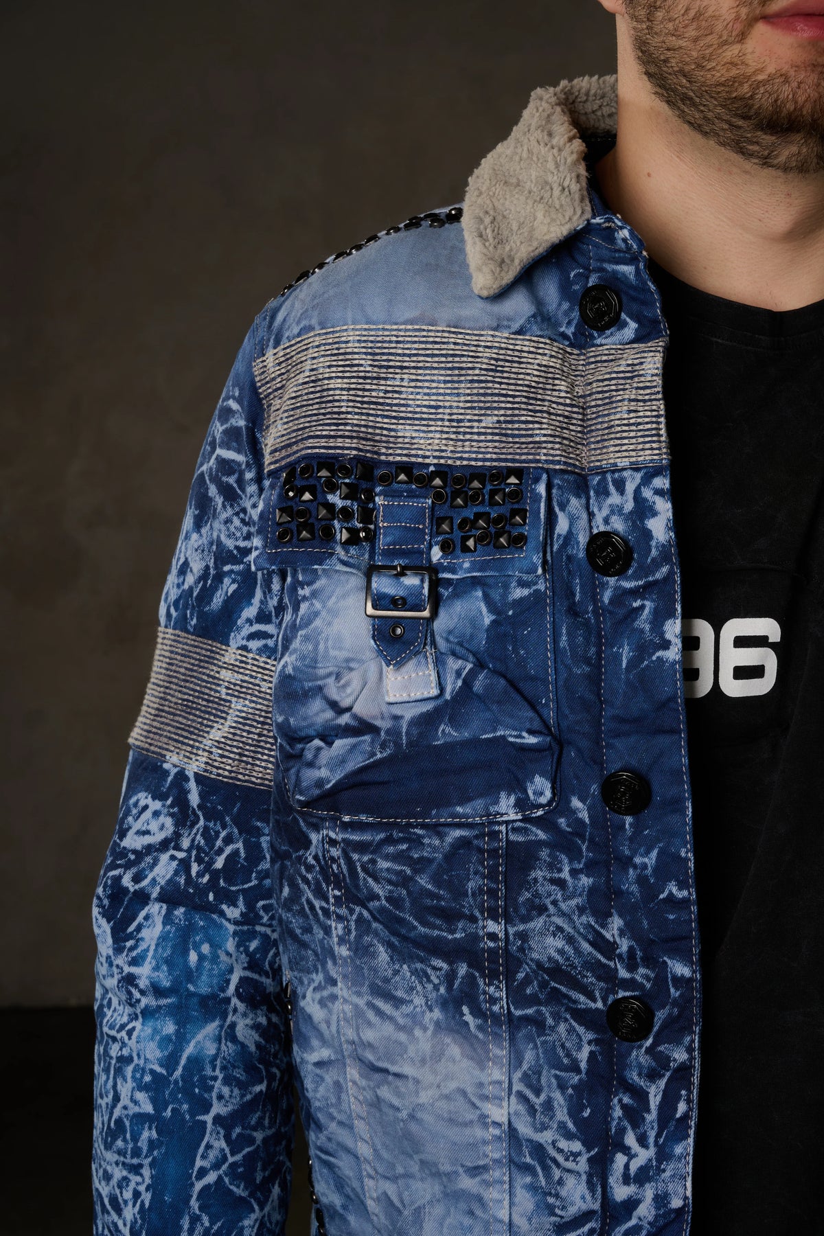 Cipo & Baxx Men's Denim Jacket EVERETT CJ245 blue