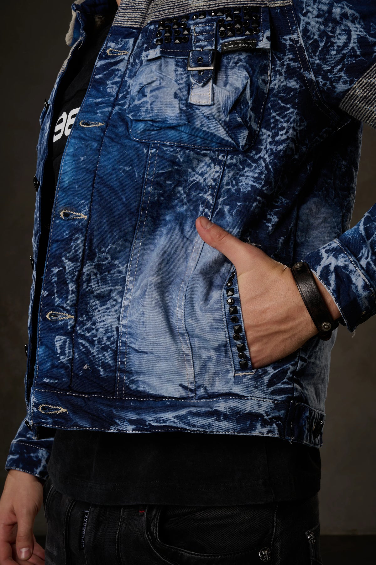 Cipo & Baxx Men's Denim Jacket EVERETT CJ245 blue