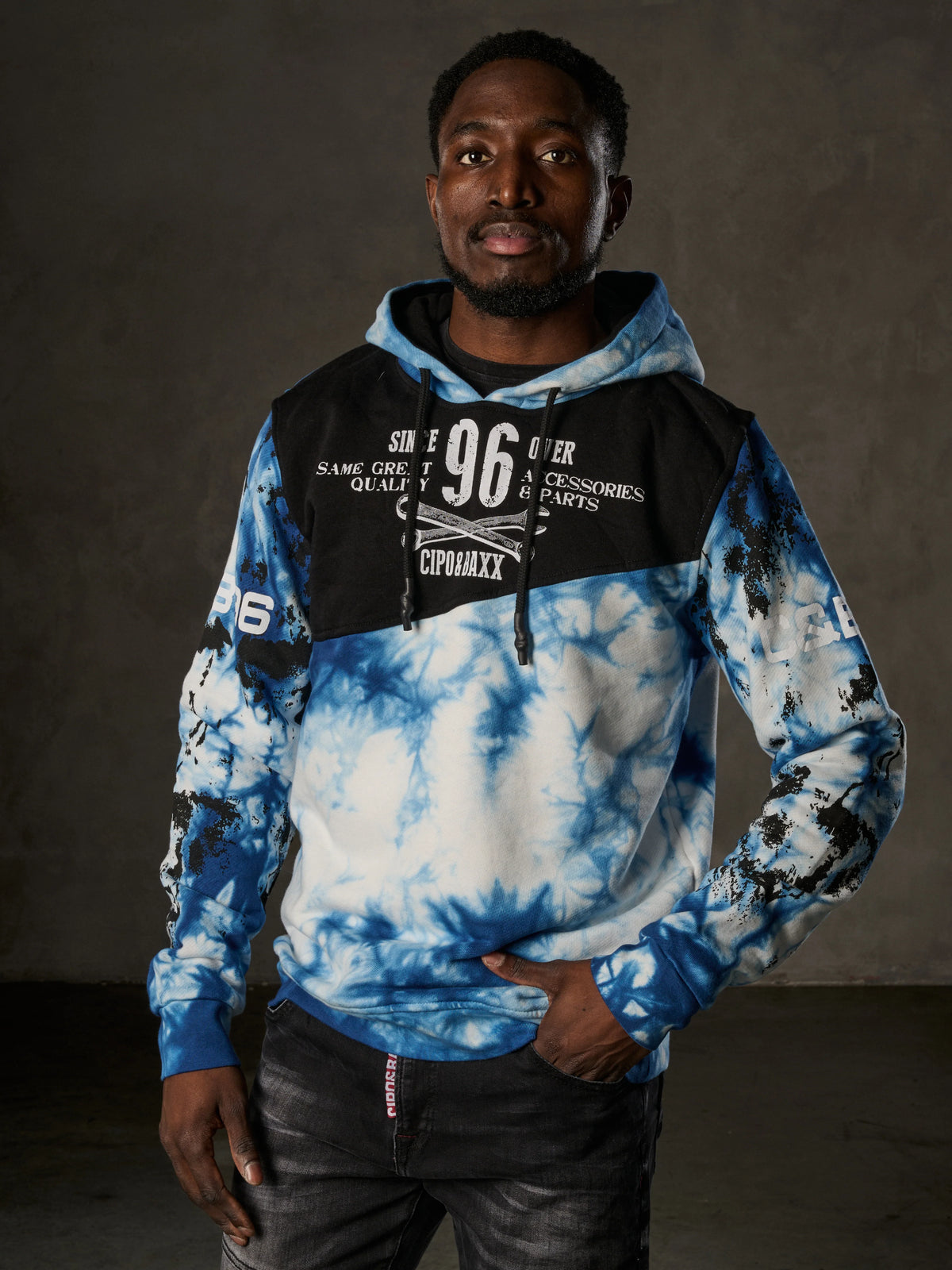 Cipo & Baxx SENA Herren Kapuzen Sweatshirt CL593 blau