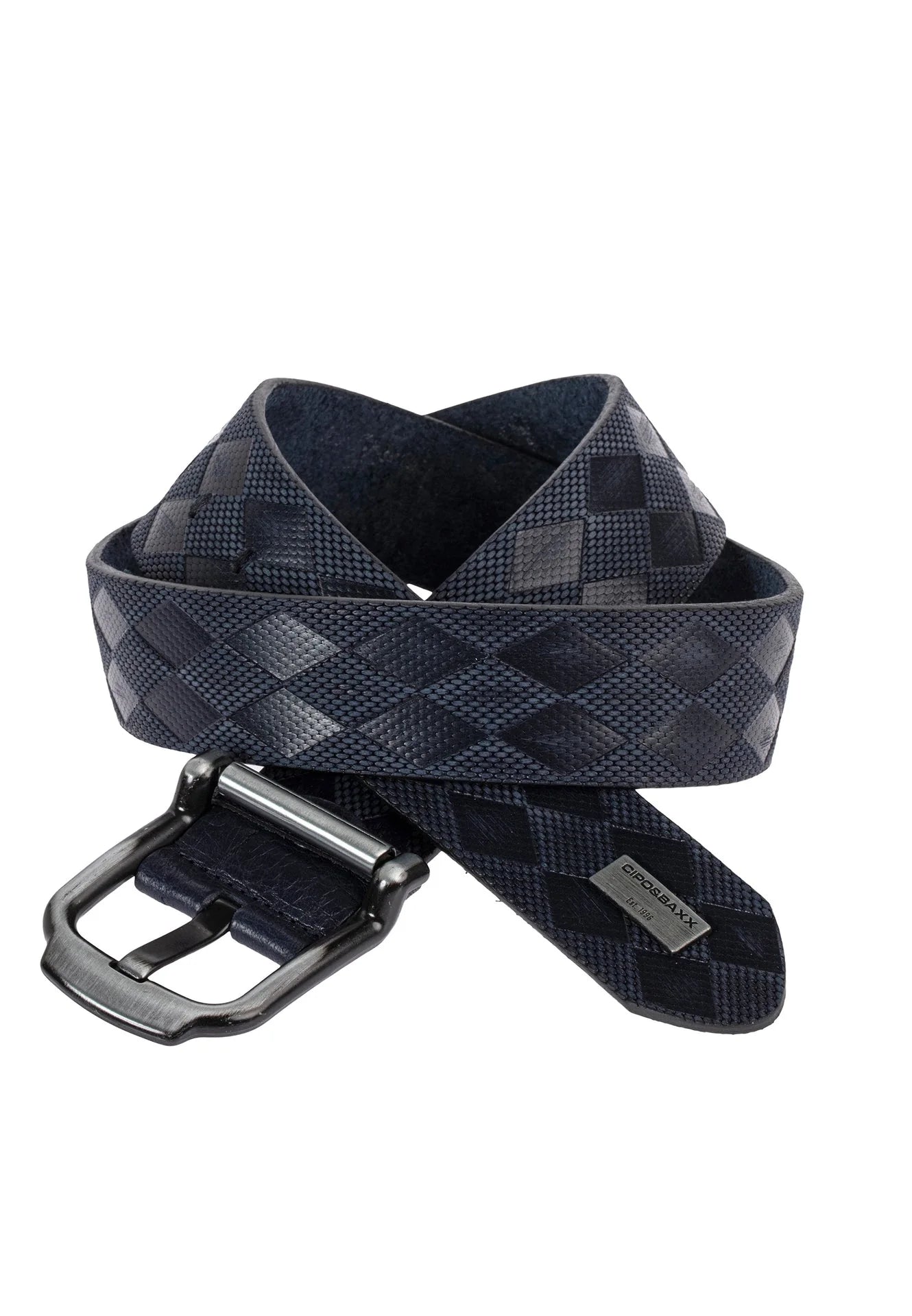 Cipo & Baxx Herren Leder Gürtel CG186 marineblau