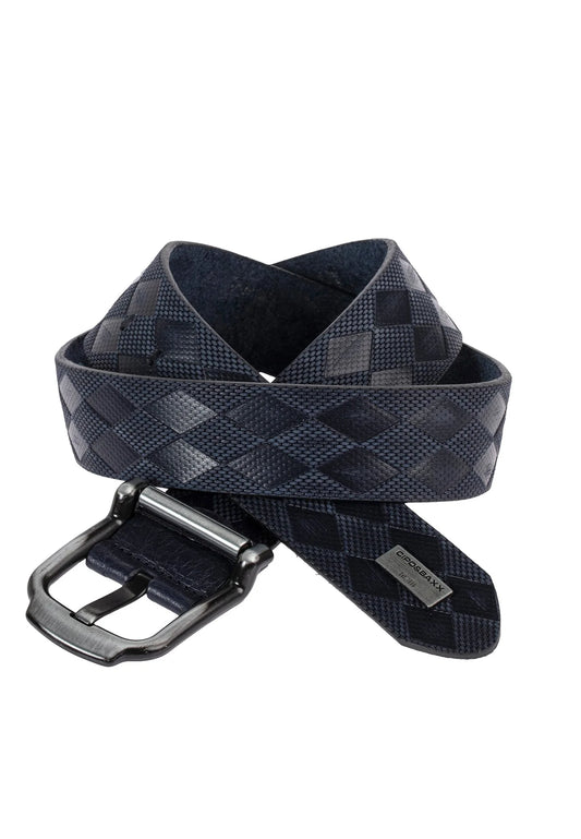 Cipo & Baxx Herren Leder Gürtel CG186 marineblau