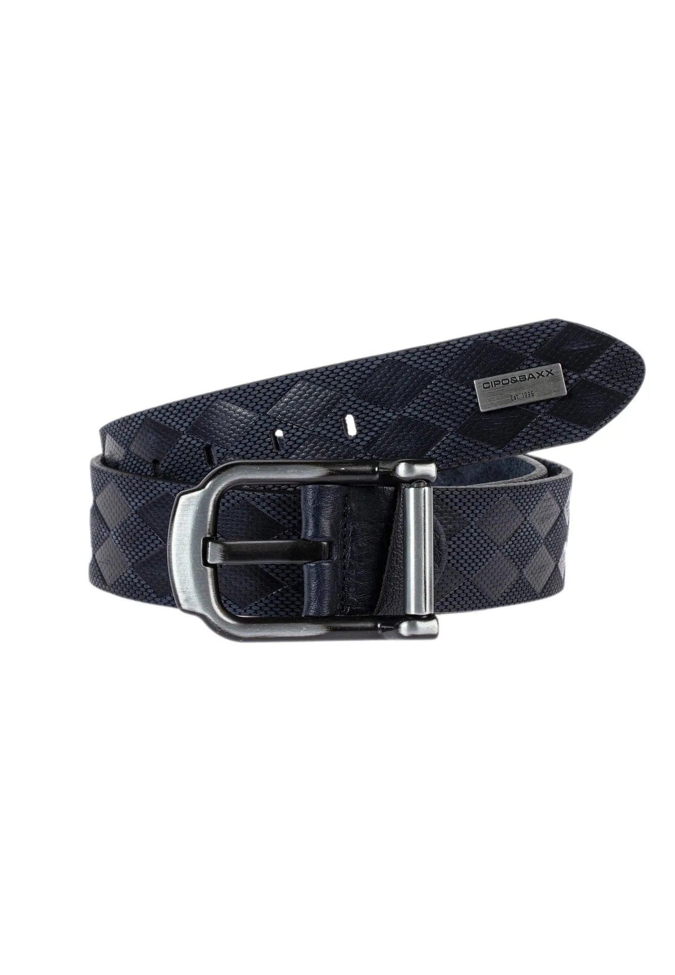 Cipo & Baxx Herren Leder Gürtel CG186 marineblau