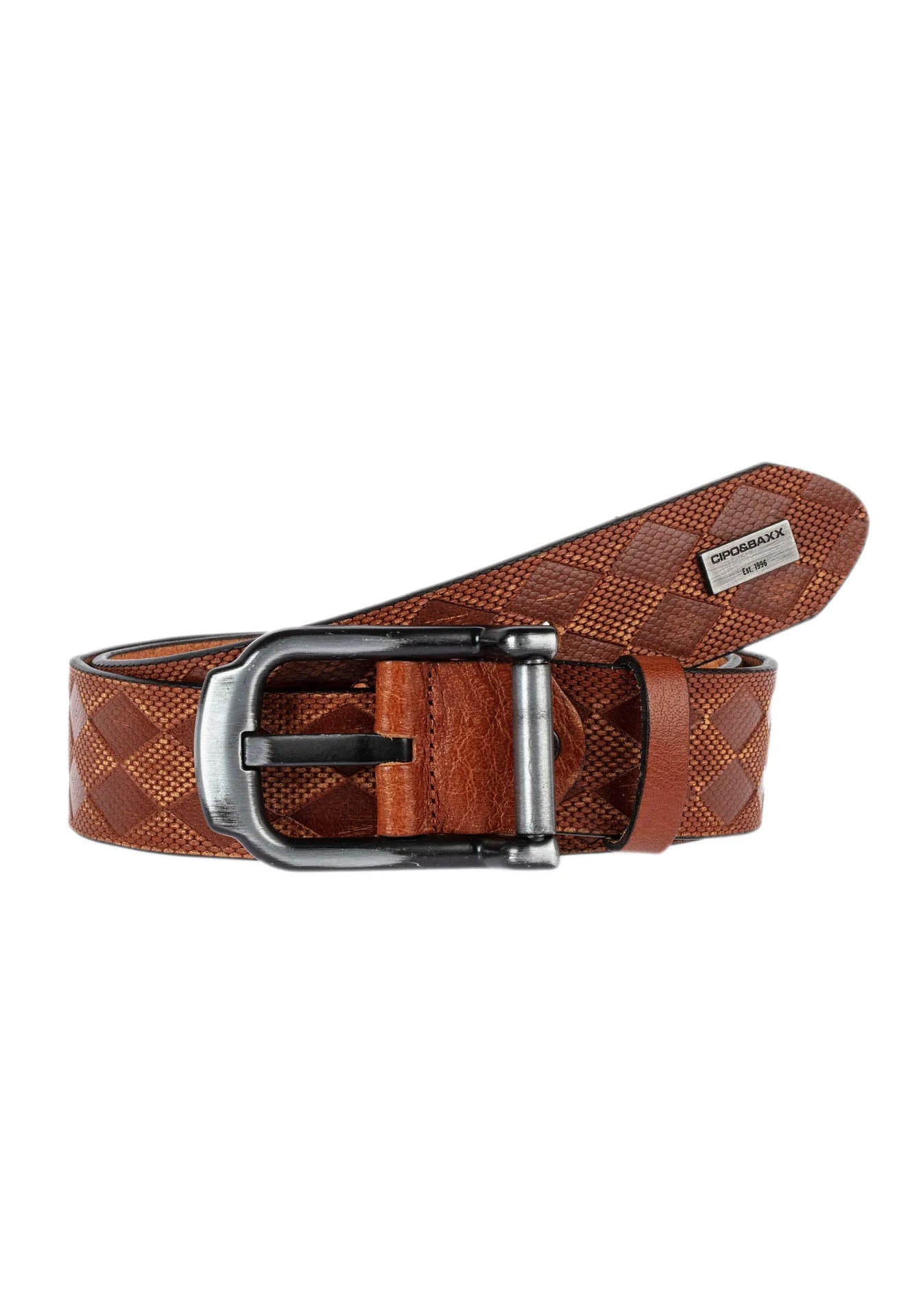 Cipo & Baxx Herren Leder Gürtel CG186 tabakbraun