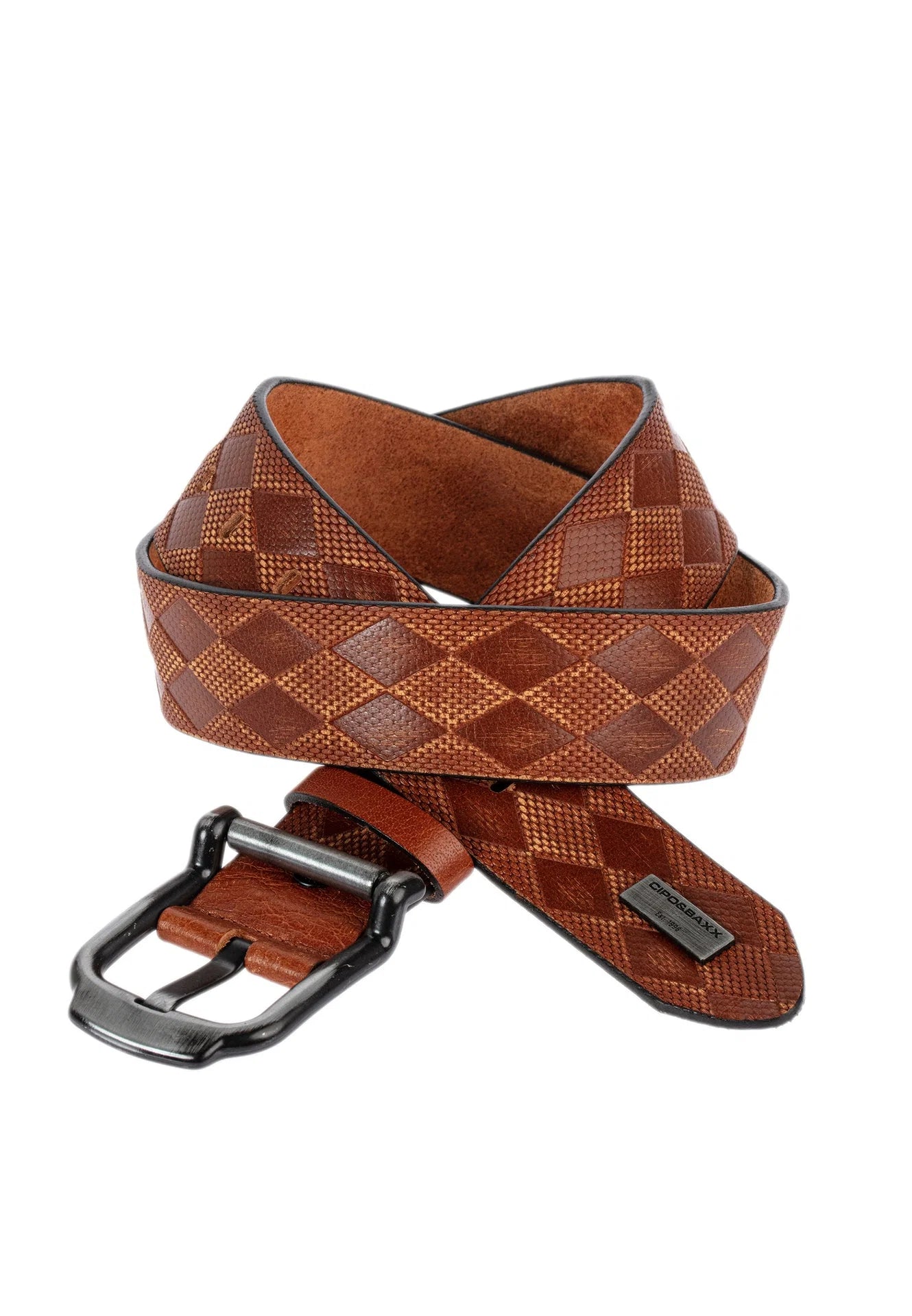 Cipo & Baxx Herren Leder Gürtel CG186 tabakbraun